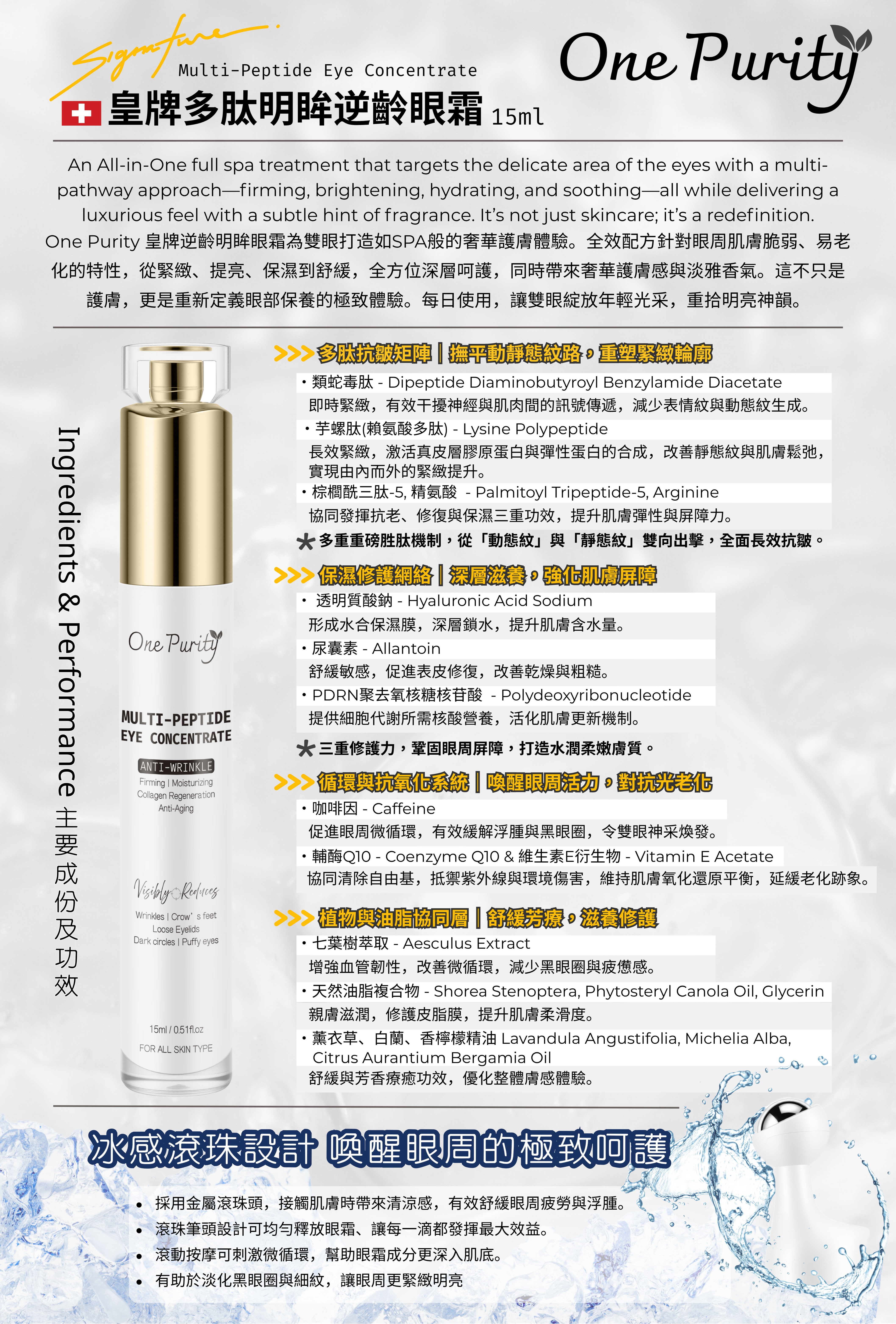 One Purity皇牌多肽明眸逆齡眼霜 15ml