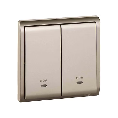 施耐德 Pieno 沉醉金 20A孖位 燈曲