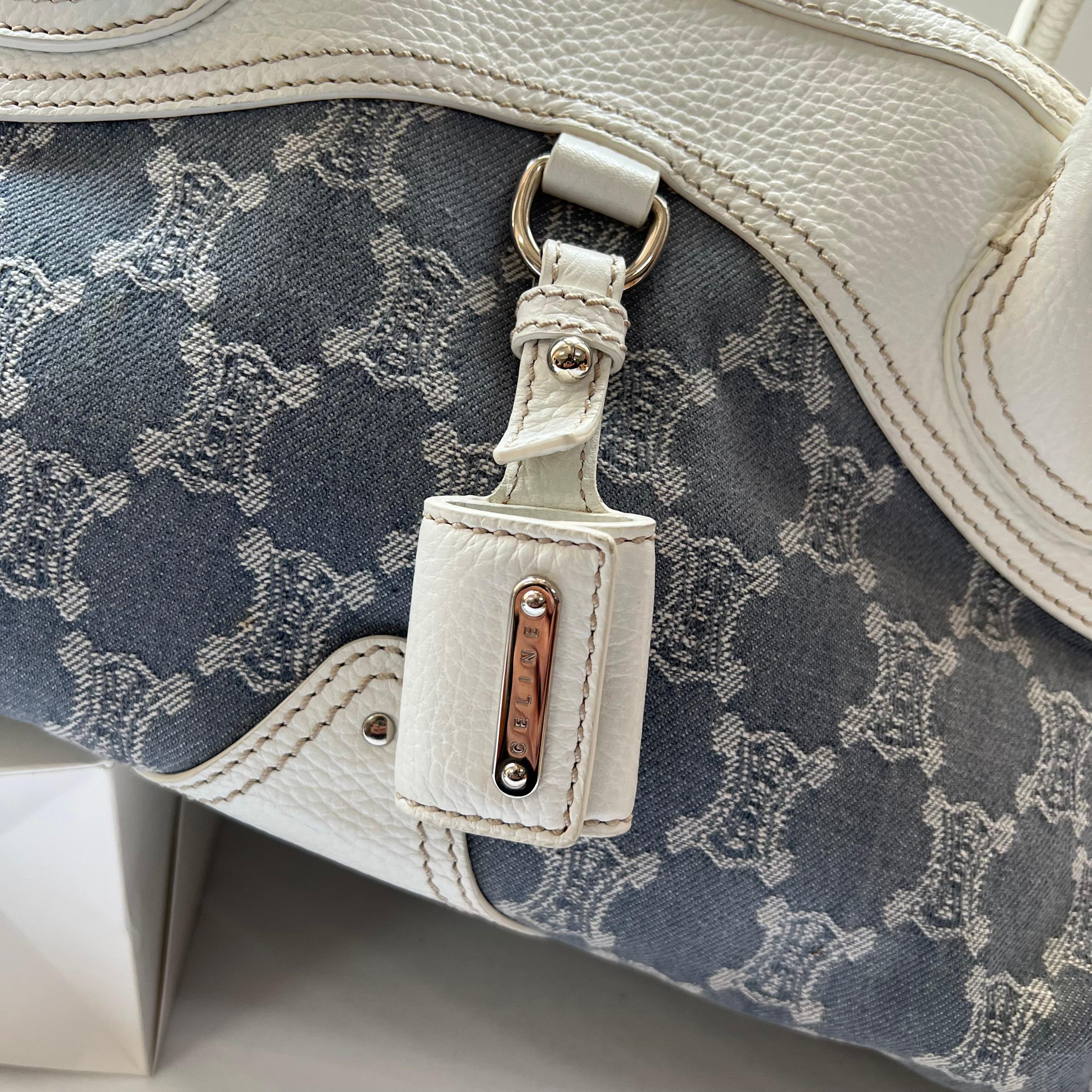 Celine 牛仔拼皮手袋