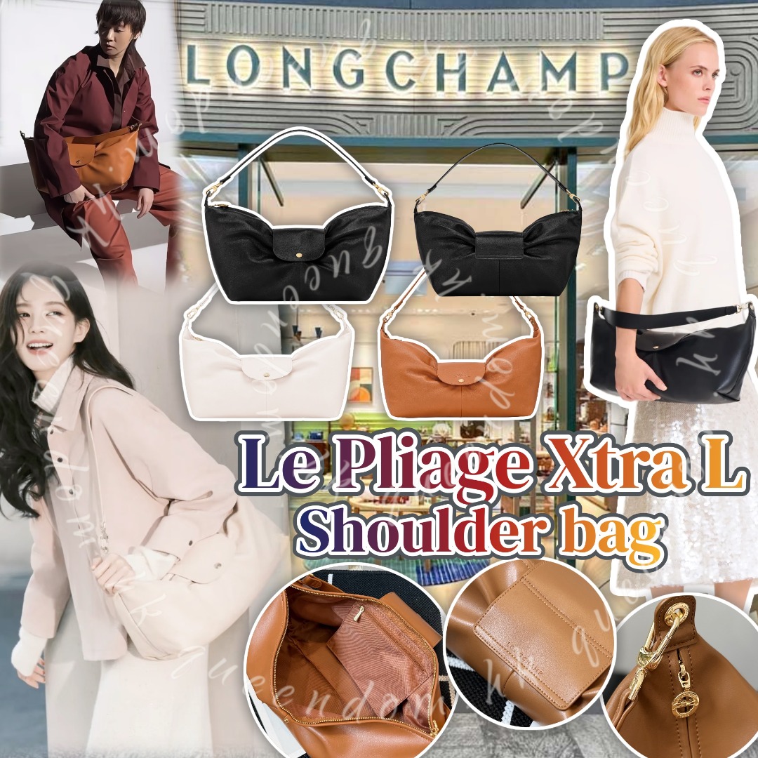 LONGCHAMP Le Pliage Xtra L Shoulder bag 🦋蝴蝶結設計真皮手袋