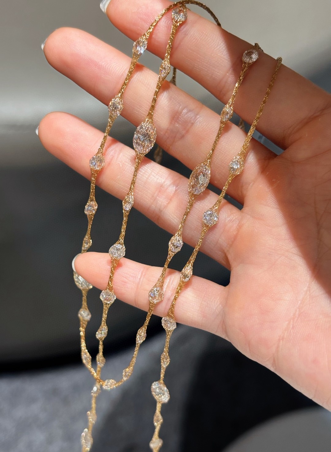 18K Cubic Zirconia Gold Necklace