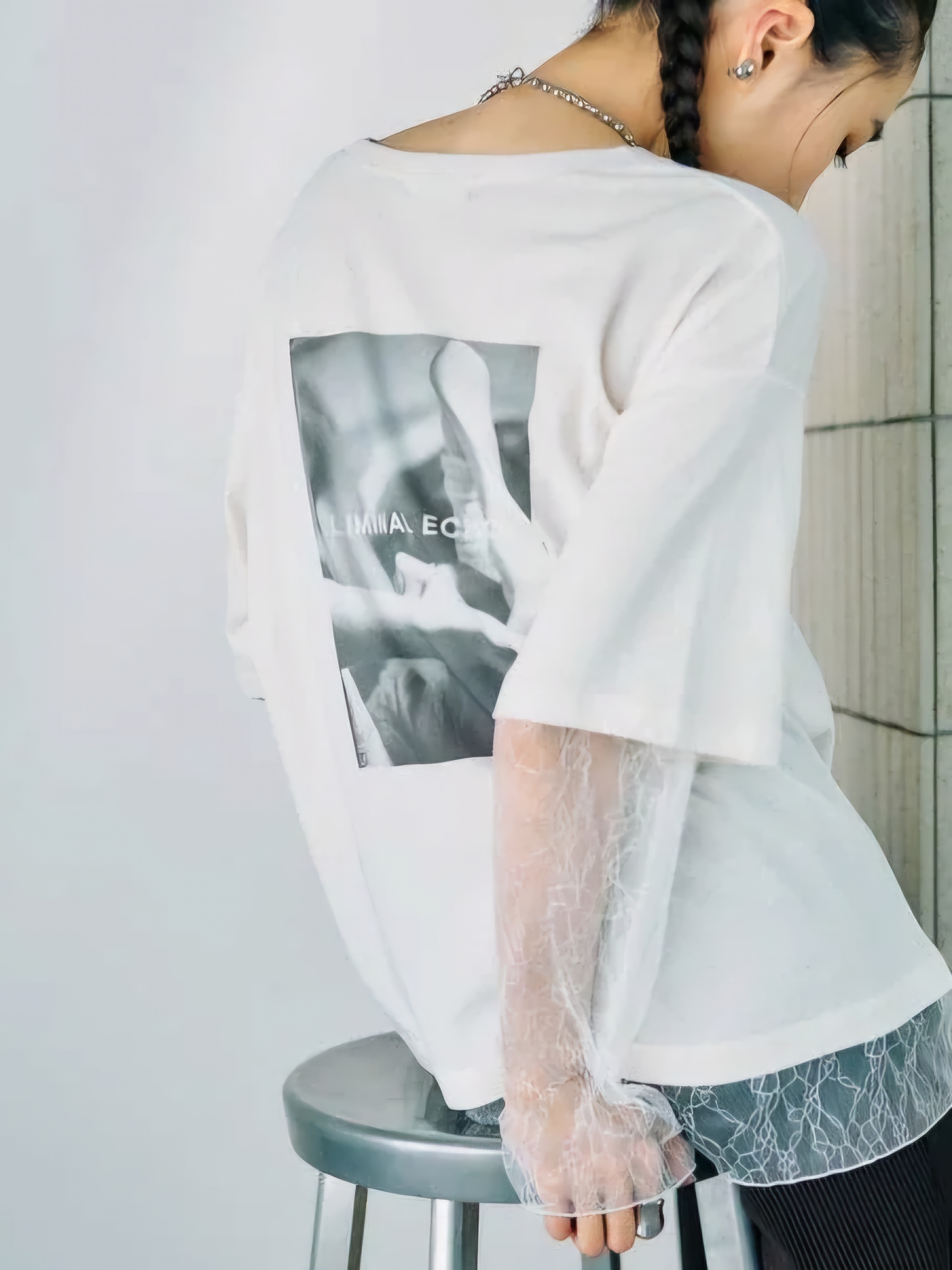 【✨️日本🇯🇵 pre-order 薄紗lace tee✨️】 【共4色 | Free Size | 粉藍/米白/深灰/黑色】【註：深灰 | 日本6月下旬出貨】