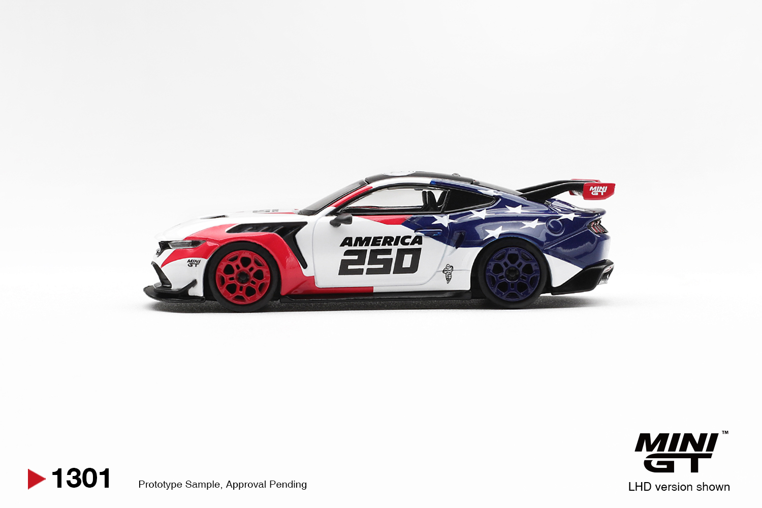 Mini GT 1/64 Ford Mustang GTD  America 250  USA Exclusive  -  MGT01301-BL