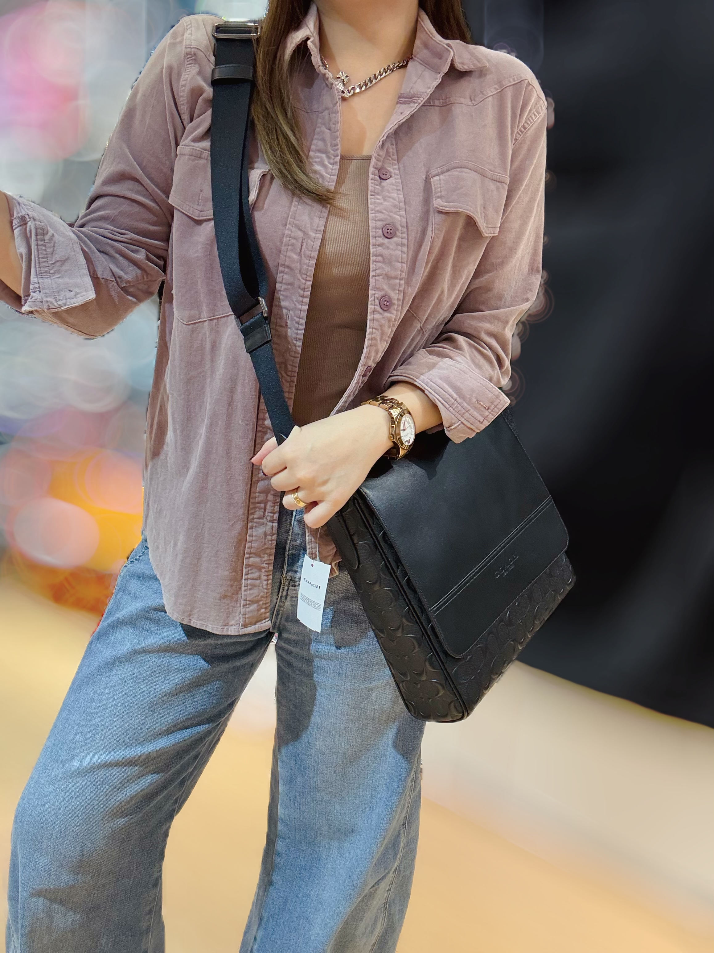 Coach Houston map bag sleather/blk