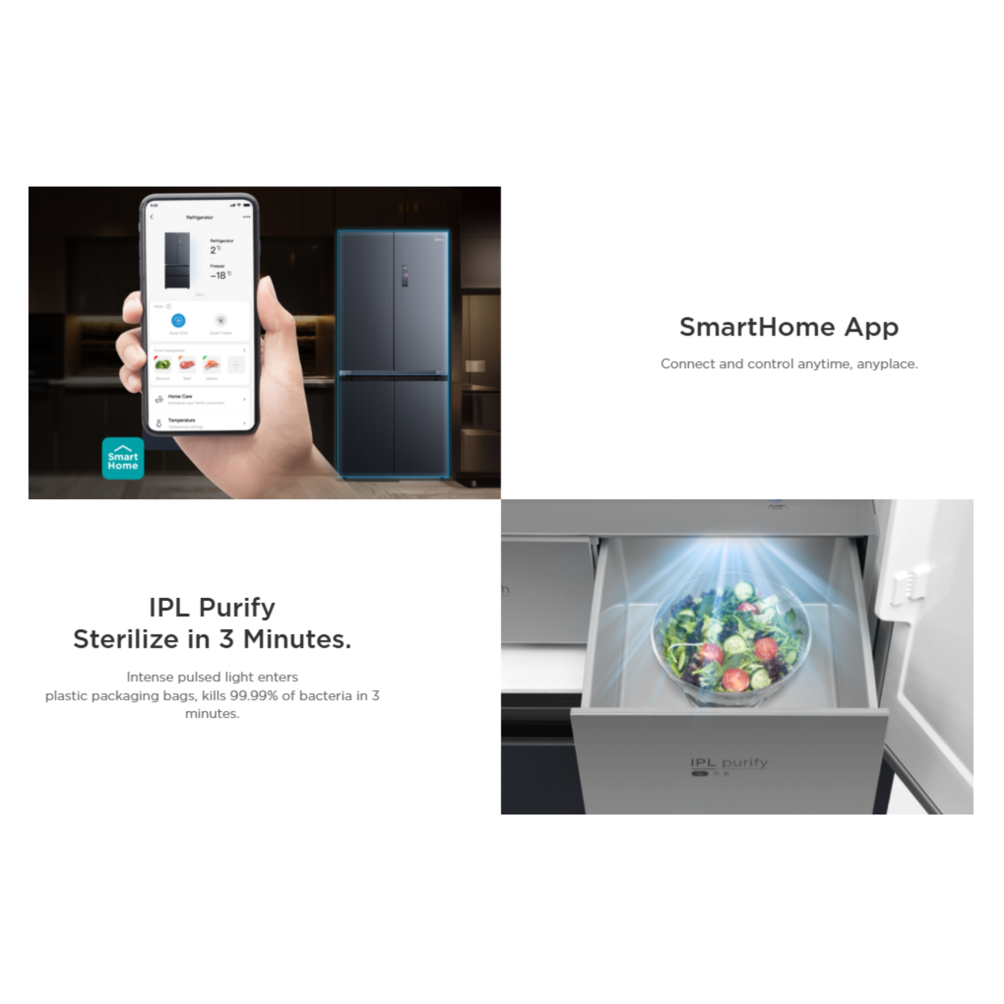 Midea 620L French Door Reefrigerator (Shadow Grey) MDRF705BIE70Y