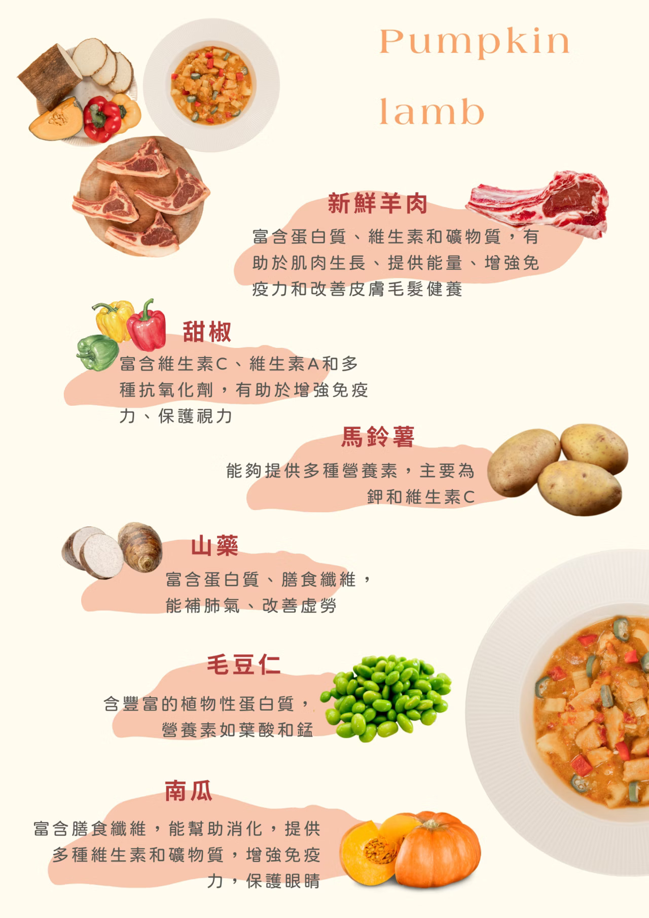 寵心出發-機能鮮食｜維持活力｜澳洲香嫩羊佐南瓜