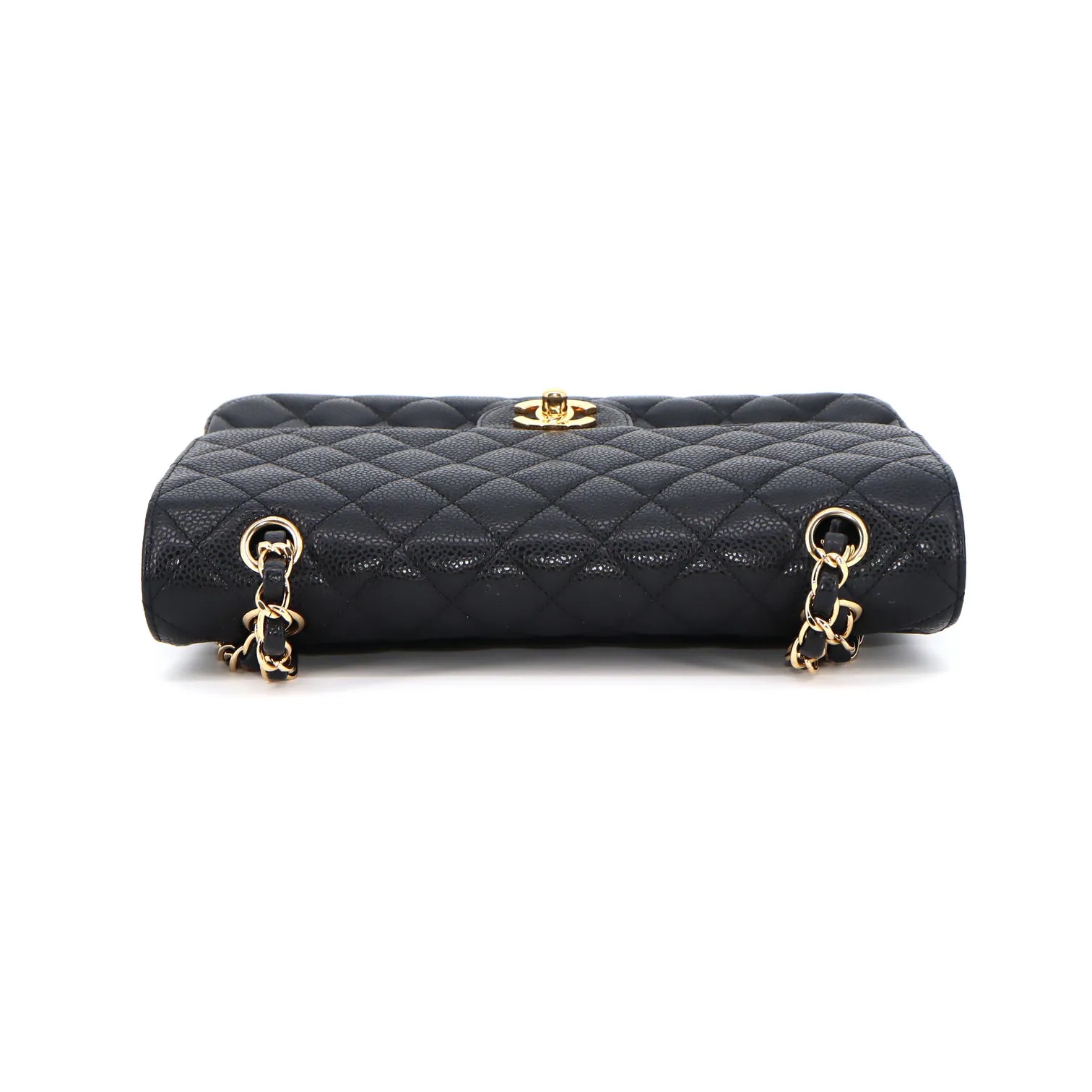 Chanel Matelasse Coco Mark Caviar Double Flap Chain Shoulder Bag