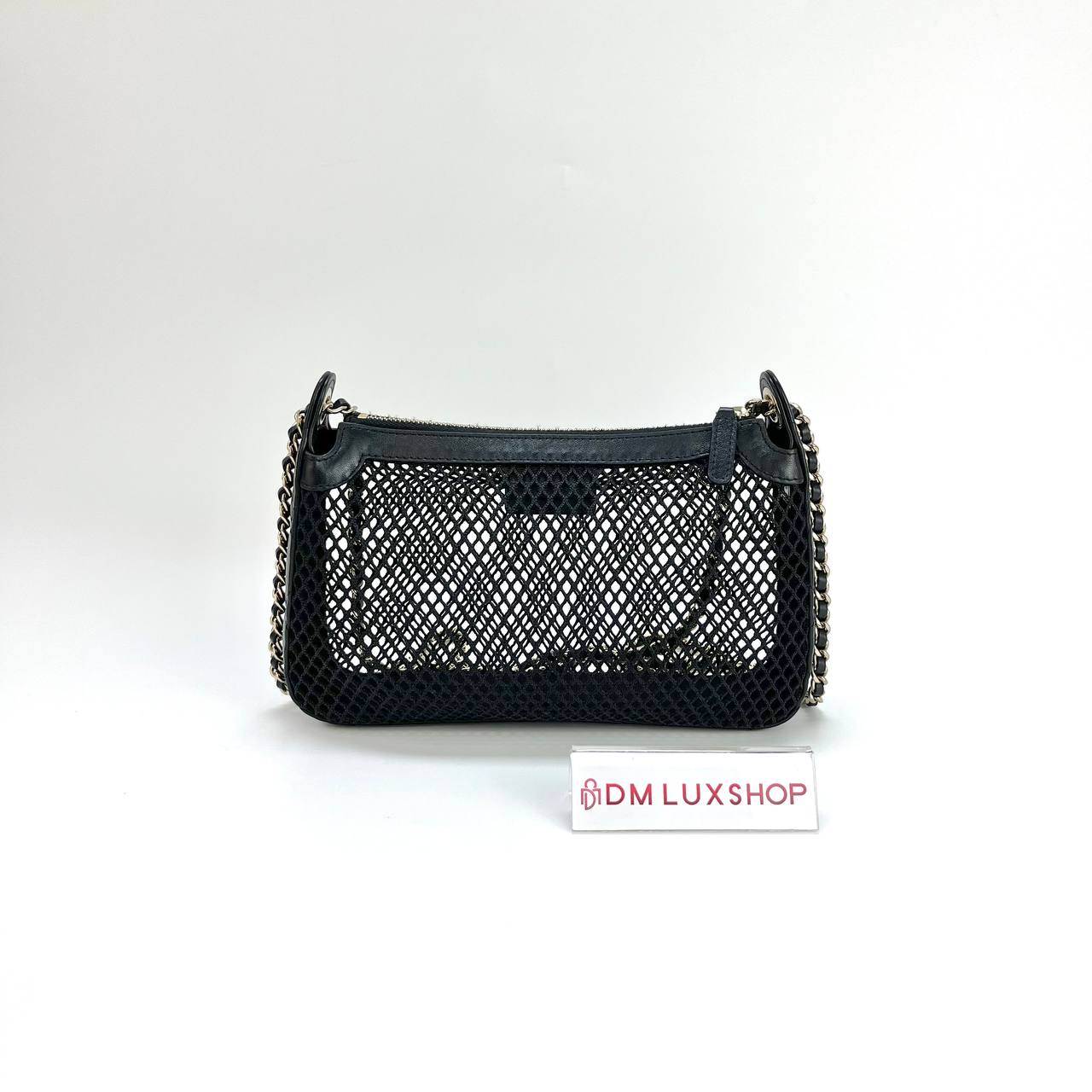 Chanel 25S Mesh & Lambskin Clutch w/ Chain GHW (Microchip)