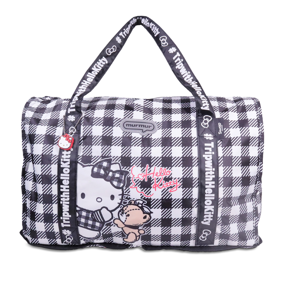 📦訂購 台灣代購 murmur Sanrio Hello Kitty 黑白格 完美折疊行李袋 旅行袋