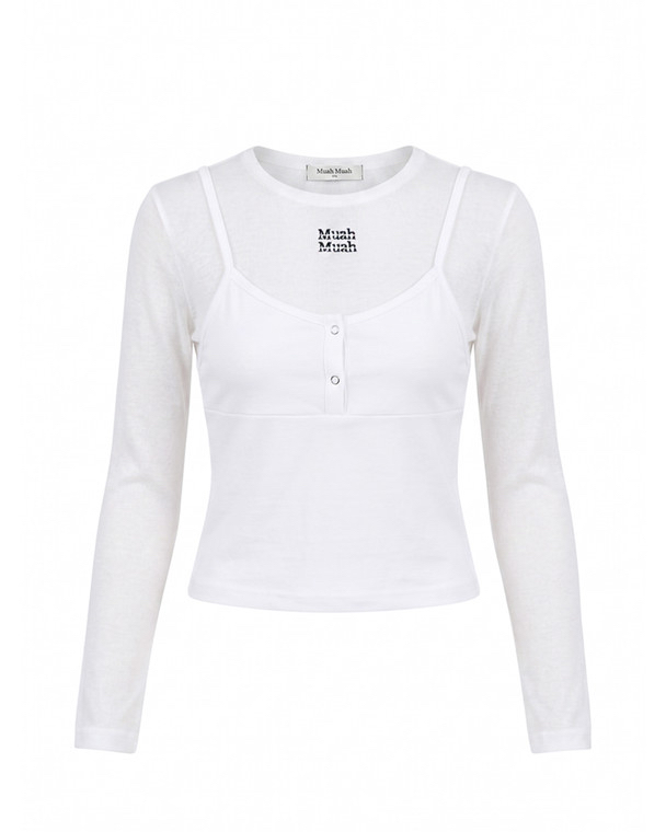 MuahMuah SEE THROUGH LAYERED KNIT LONG SLEEVE