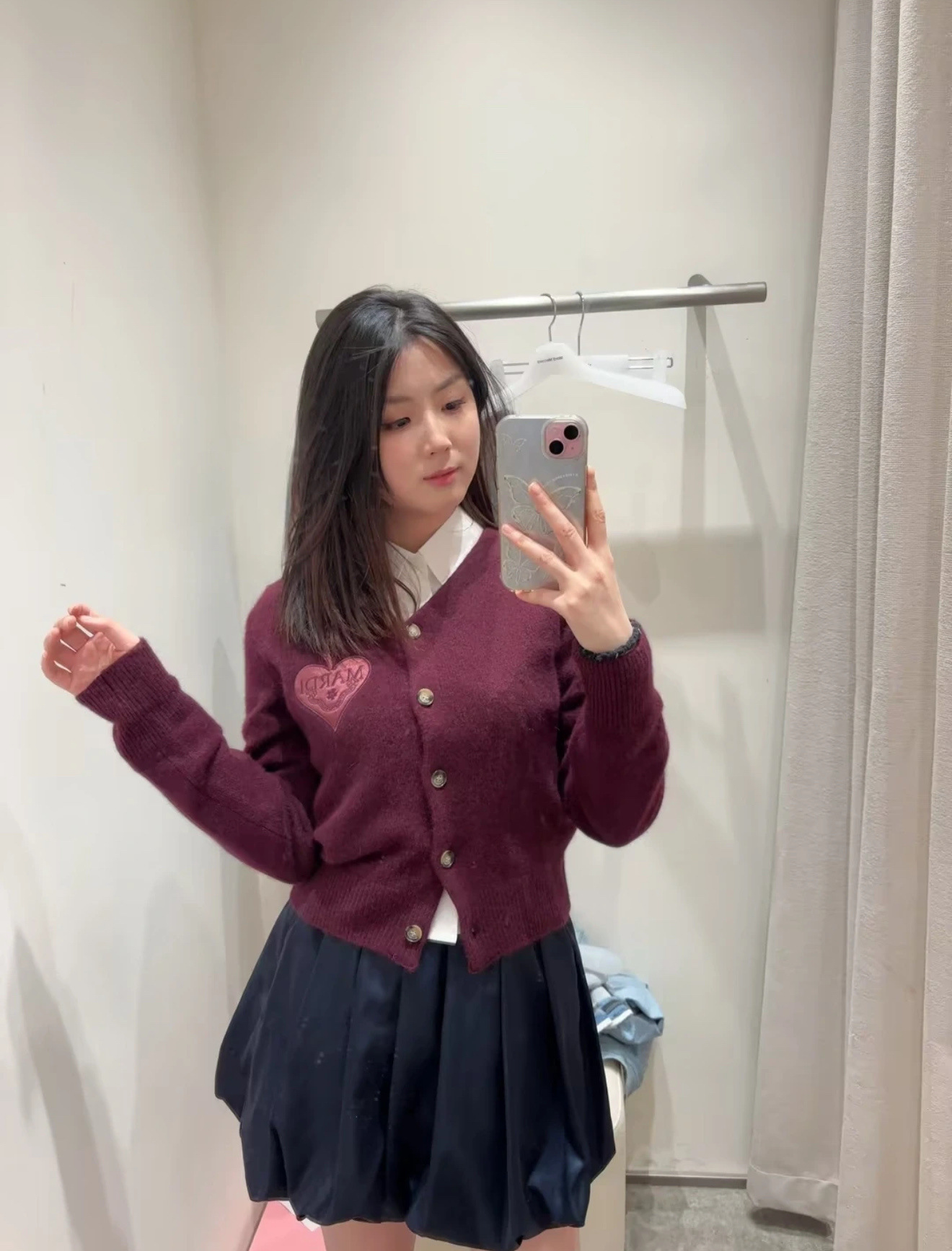 預訂 MARDI MERCREDI愛心刺繡針織外套