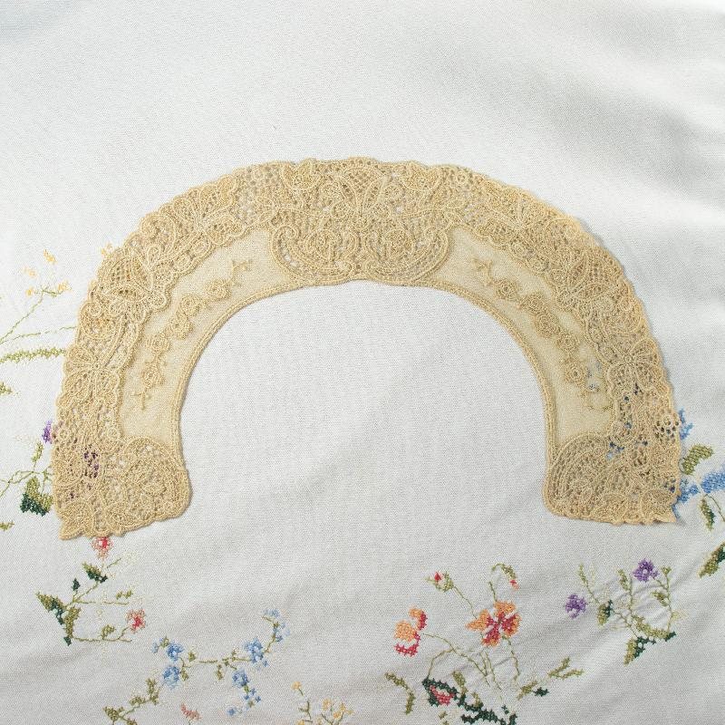 Elegant Ivory Beige Tone Antique Style Lace collar from Germany(NA0790)
