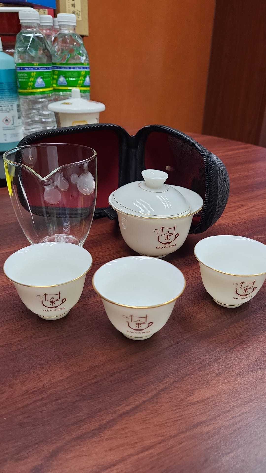 外遊沖茶工具 (蓋碗、杯、公道杯) - 金邊