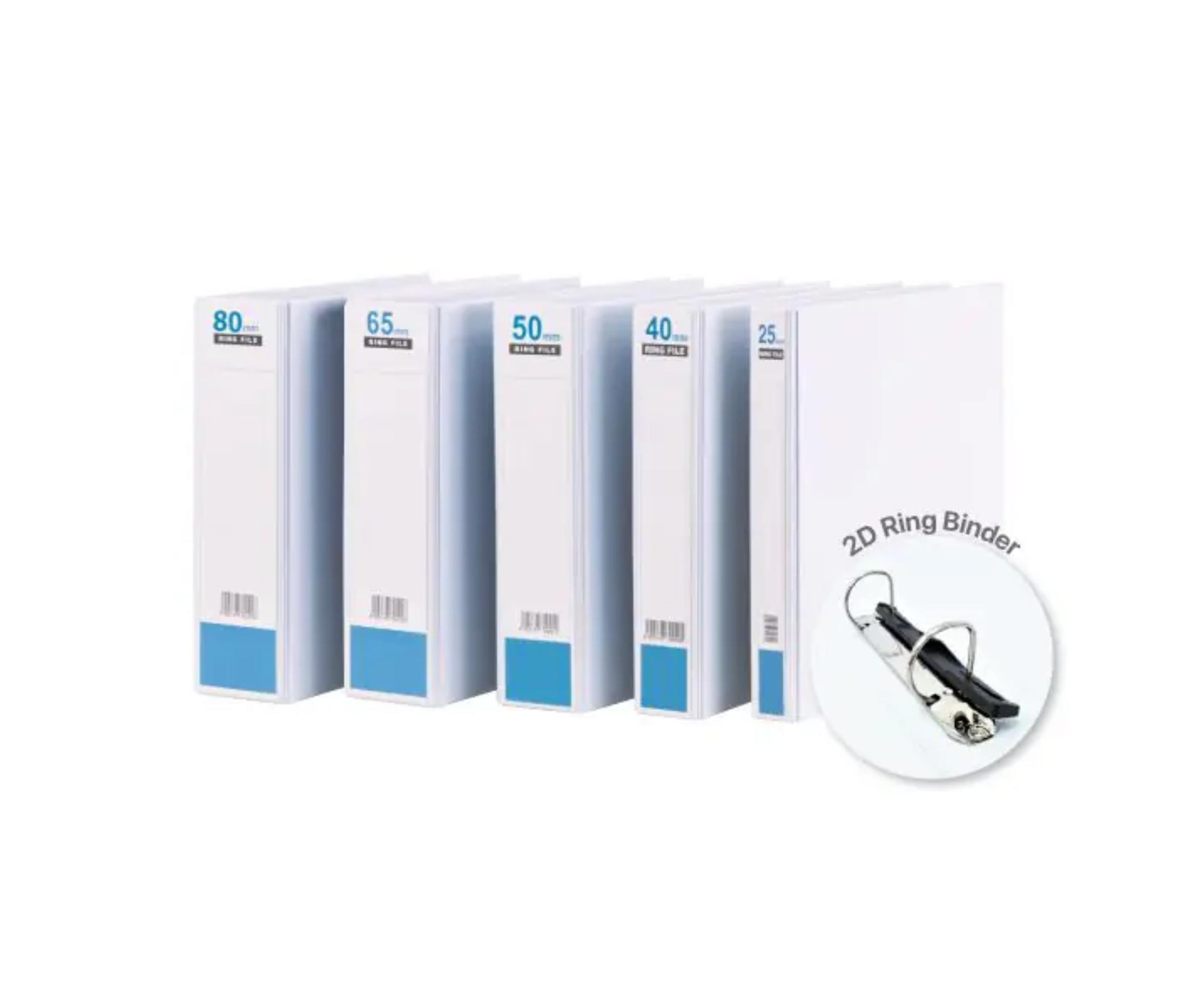 PVC Ring File/East File/2D Ring Binder/Fail Cincin PVC/Hard Cover/File Filing/White Transparent Cover/File Organiser/A4 (Various Sizes)