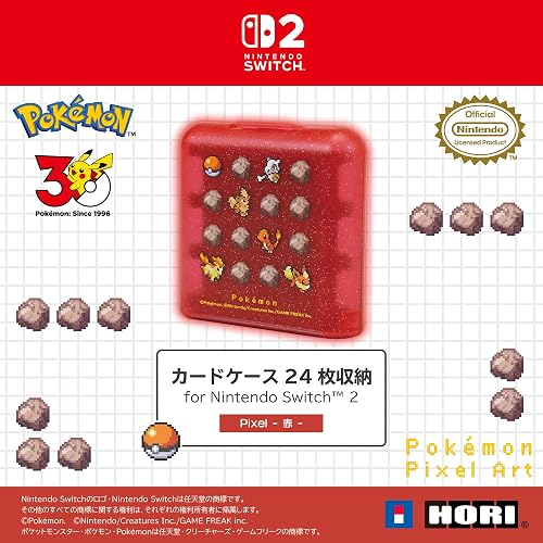【預售 9月】SW2 HORI 遊戲卡收納盒 (24枚) [寶可夢像素風紅] / Card Case (24pcs) [Pokemon Pixel Art Red] NSX-188 PO0969