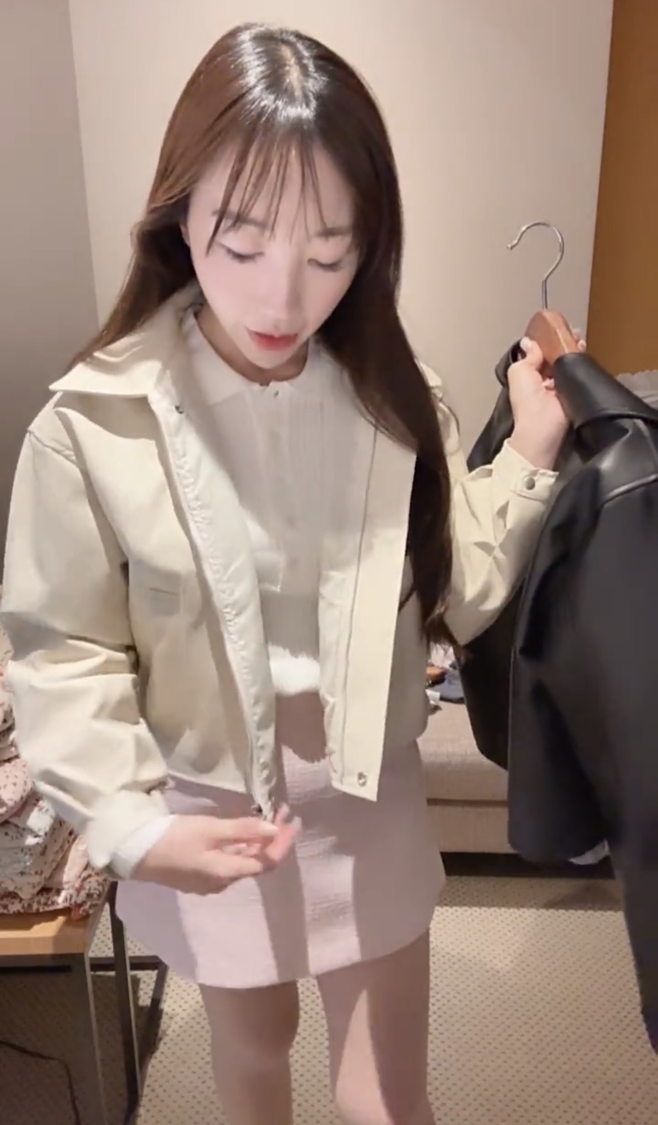 春季修身短皮褸23/1韓國酒店直播#ff2762