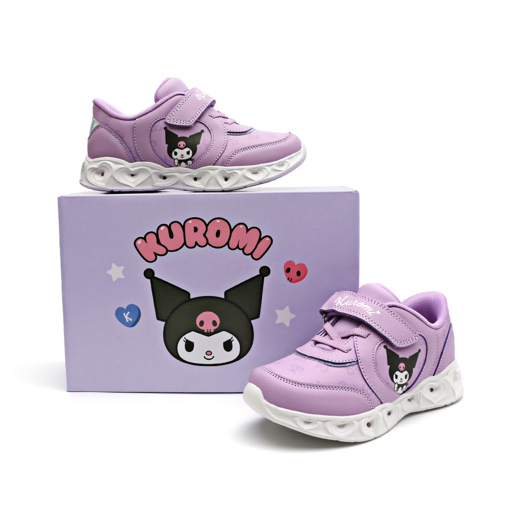 🇰🇷預訂 韓國直送🇰🇷Sanrio Kuromi人物印花魔術貼LED閃燈波鞋