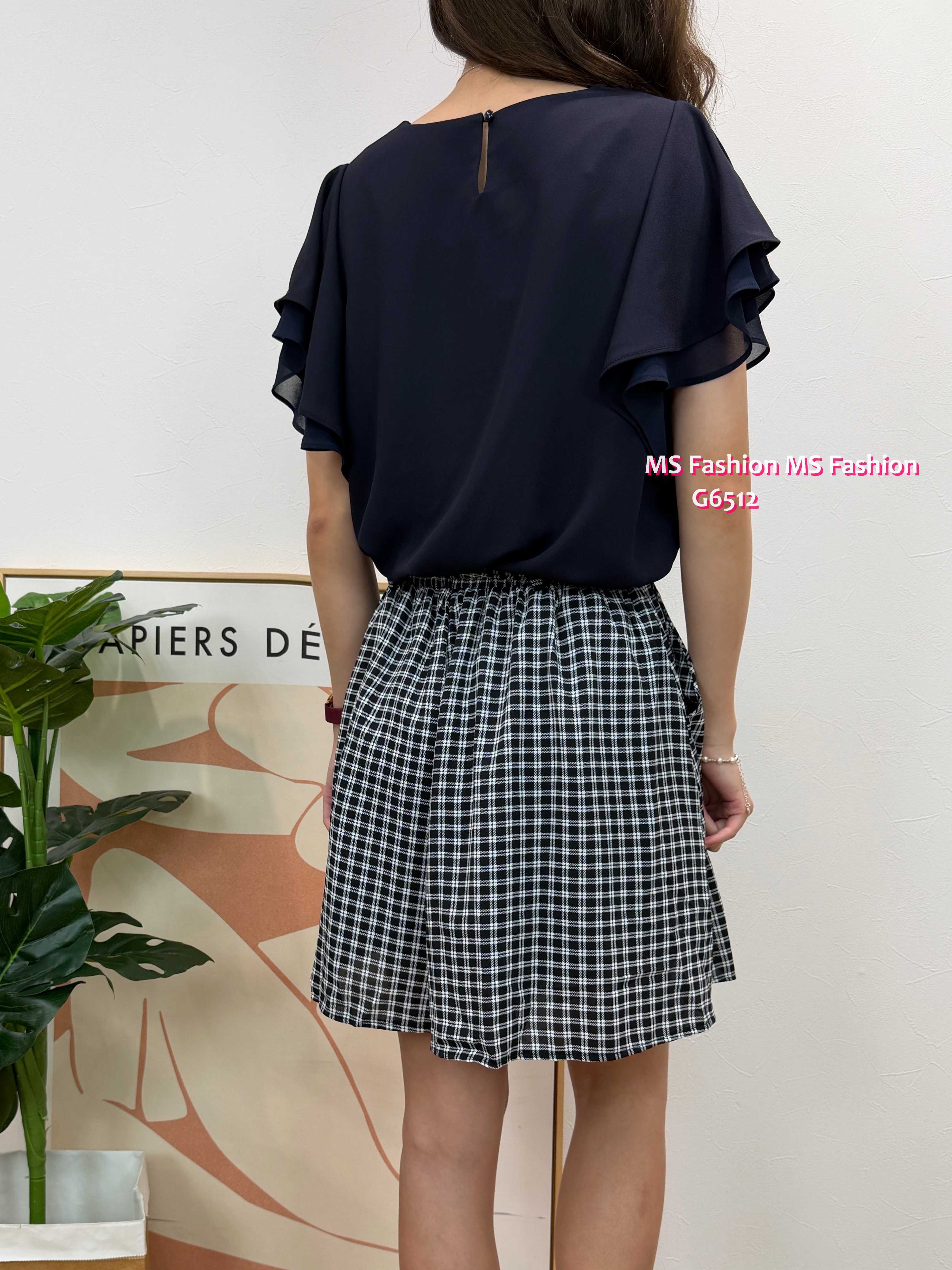 G6512 靚料ruffle袖top