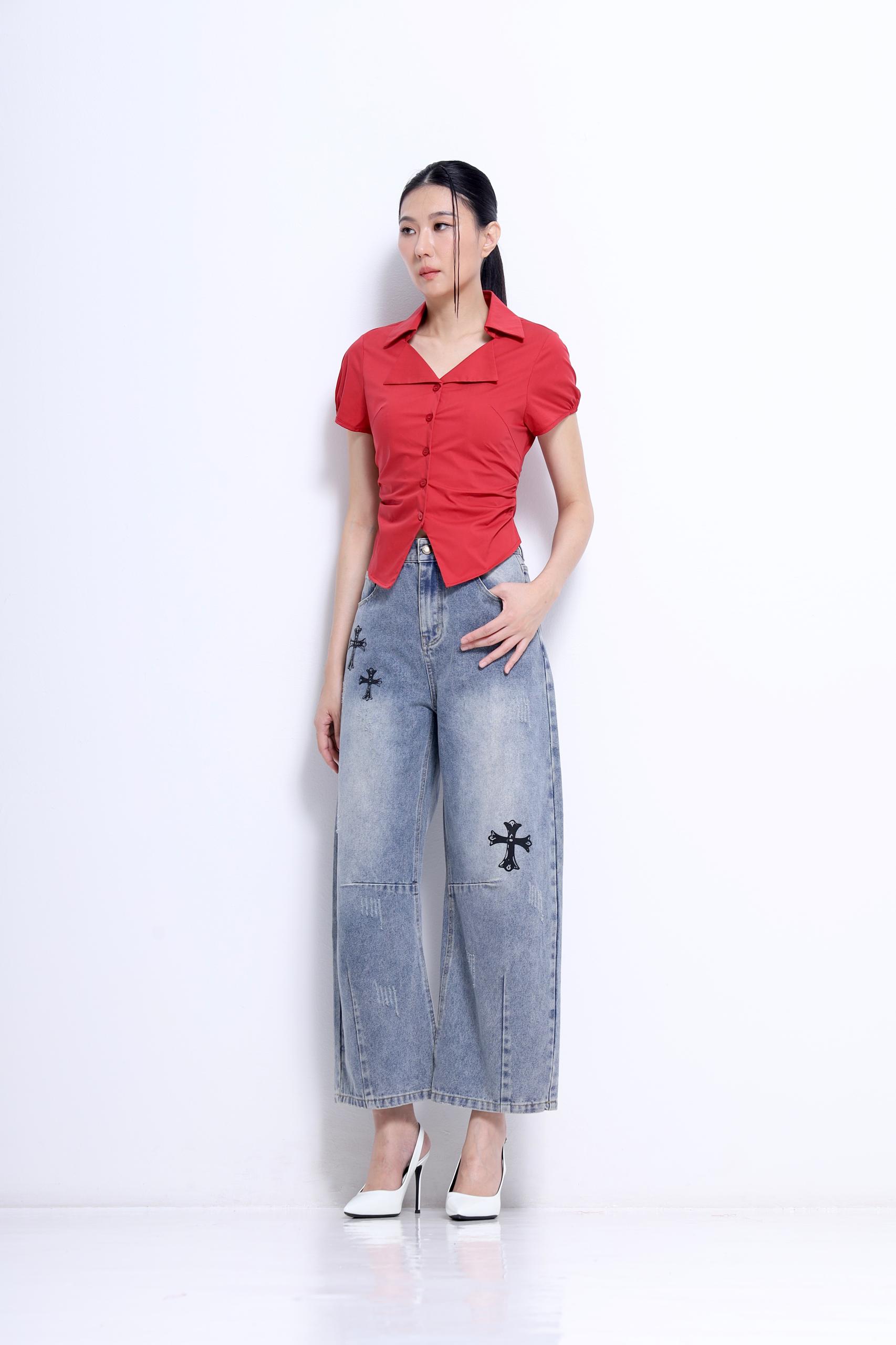 CP1679 CROSS LOGO INITIAL JEAN PANT