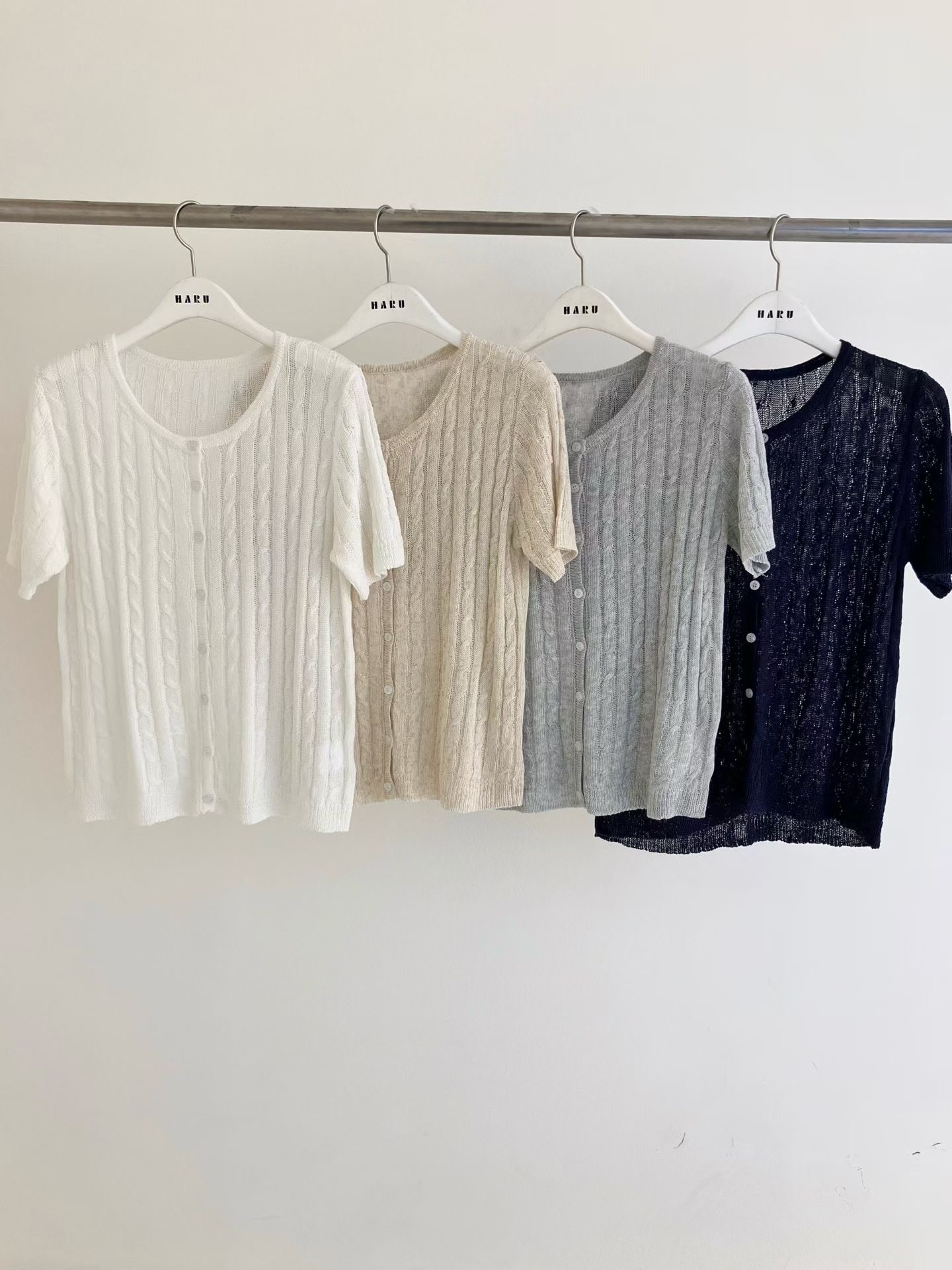 HA6 麻花針織短袖外套