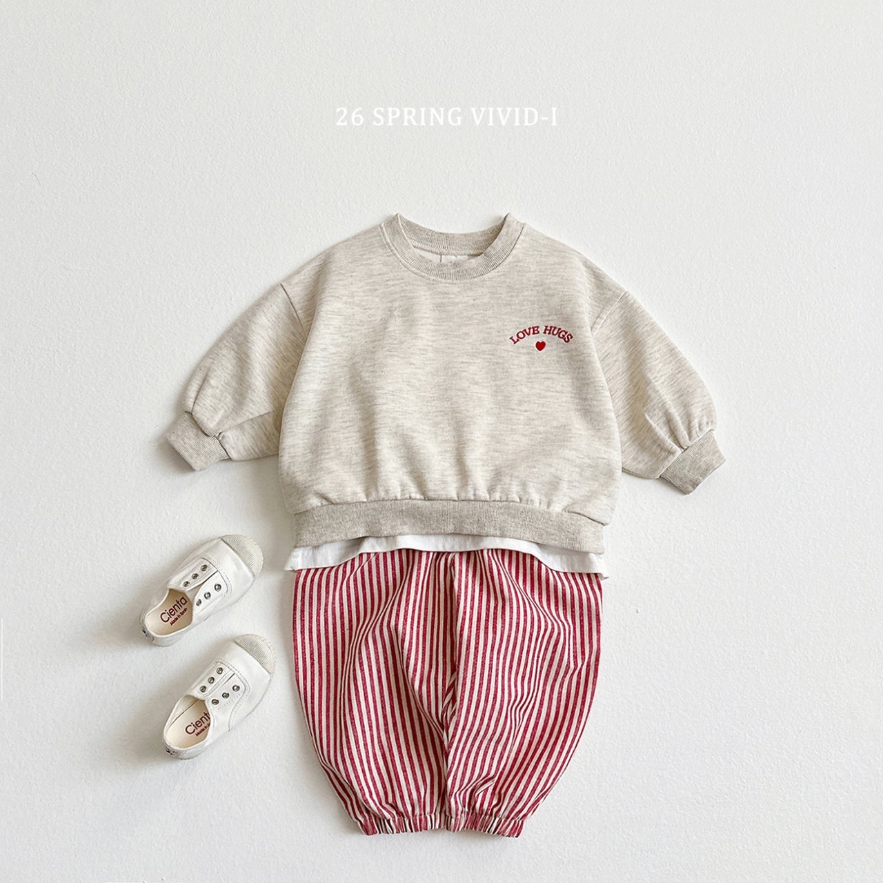 🌸預訂 韓國直送🌸🇰🇷VIVIDI四色愛擁抱刺繡長袖上下套裝