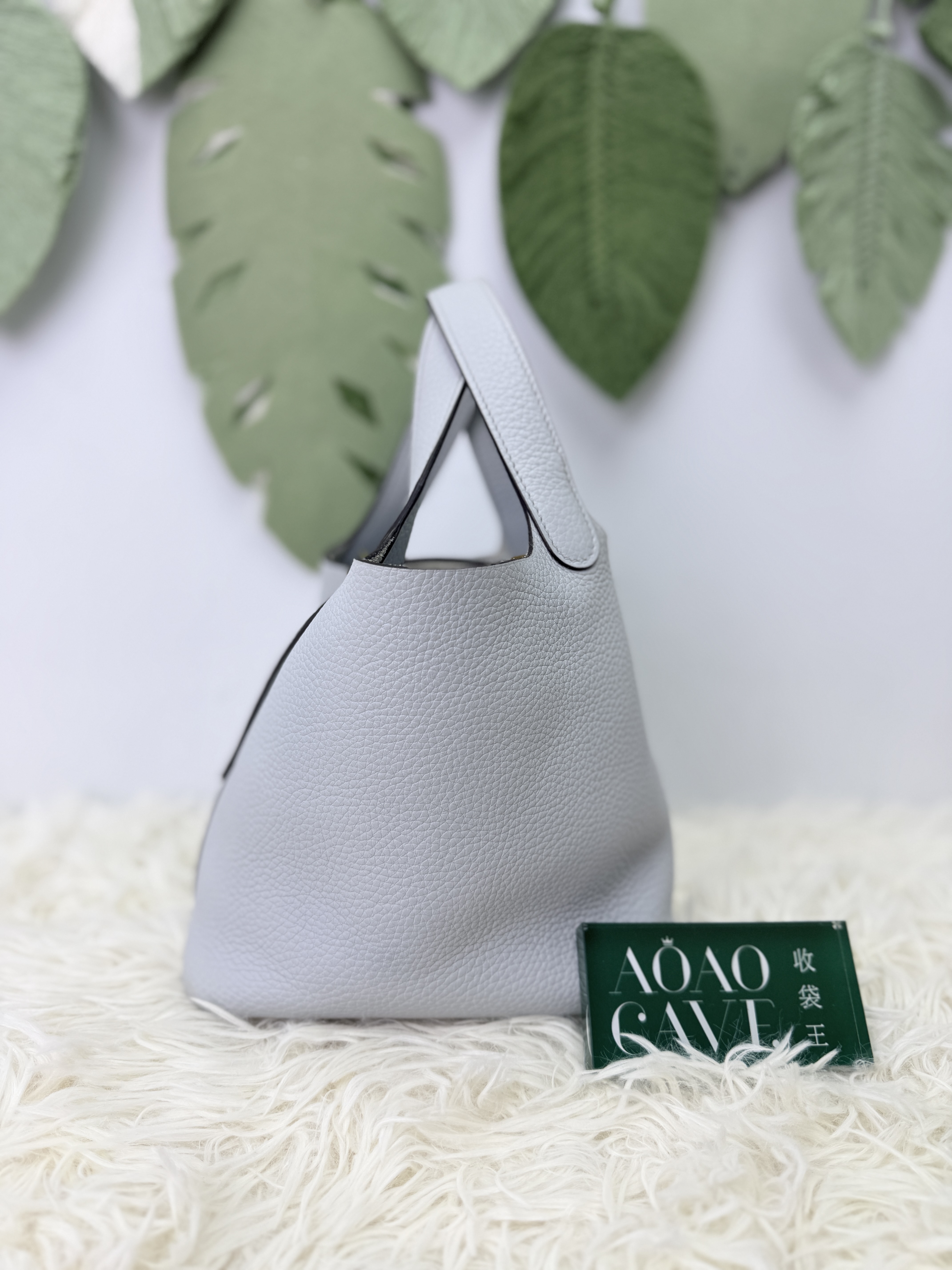 Hermes 🤍PRE OWNED P18 菜籃子 Y stamp baby blue 聖杯藍 有塵袋🩵