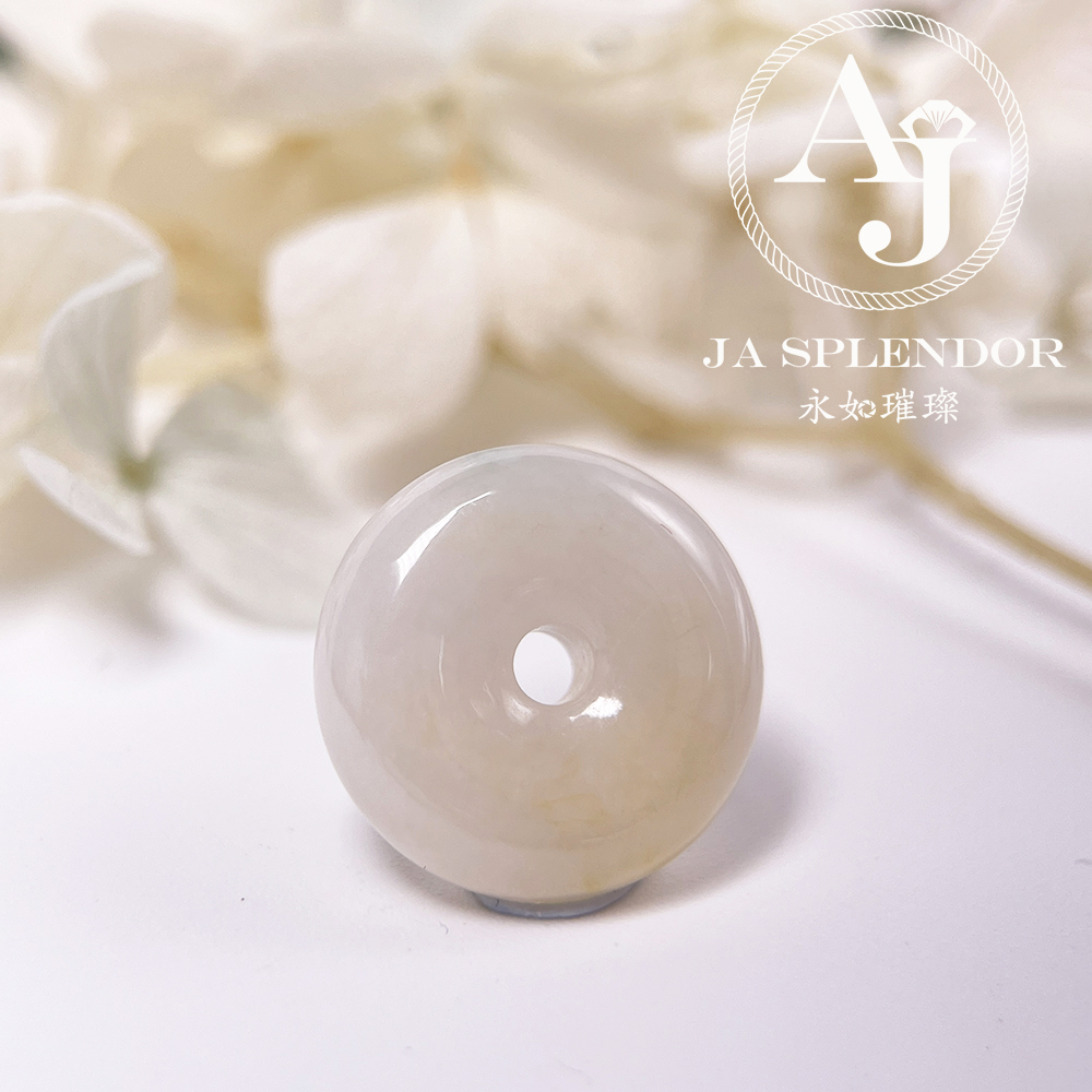 JN-476 天然翡翠A玉 冰潤雪梨黃小平安扣