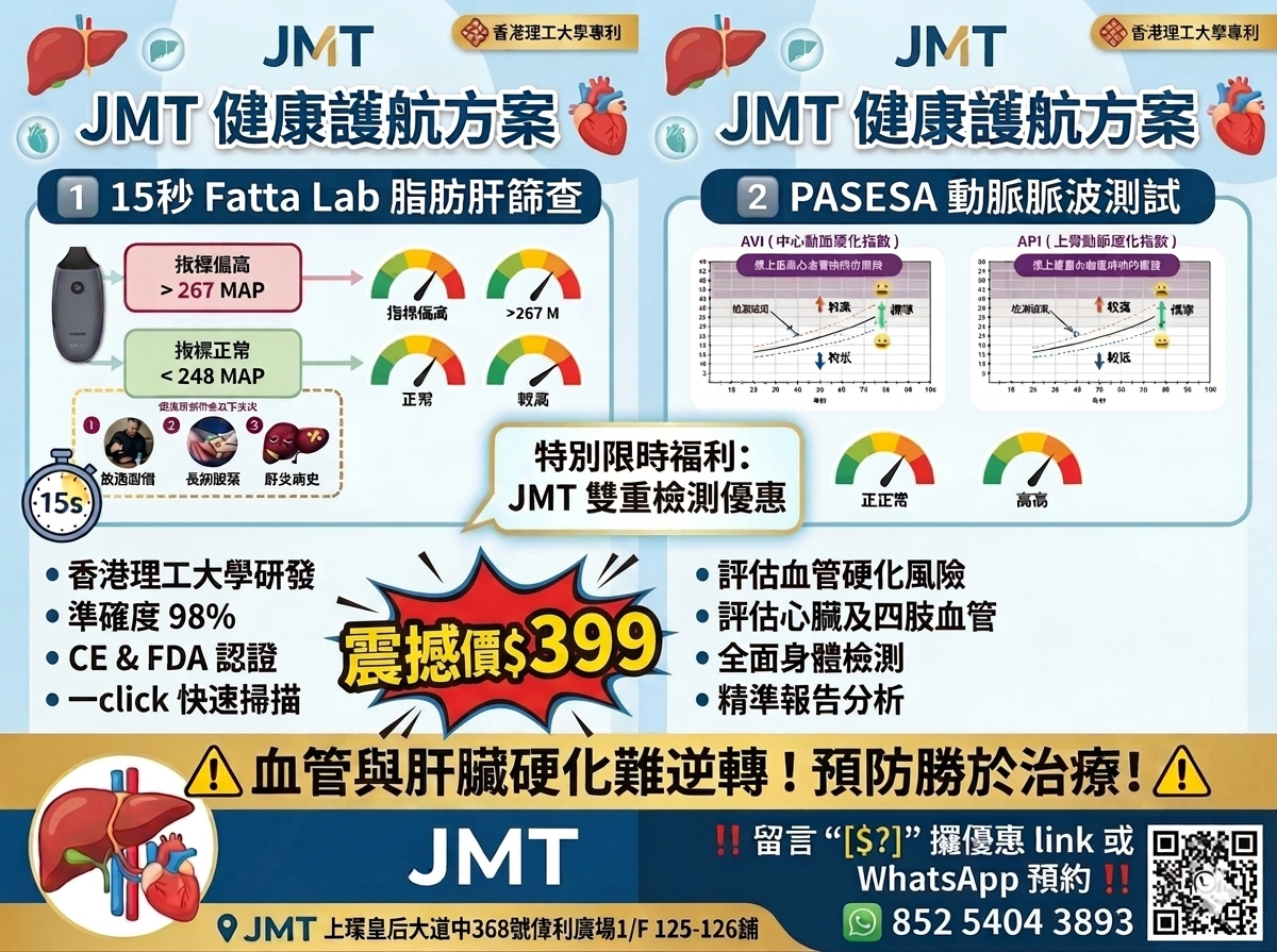 ［限時優惠］Fatta Lab 脂肪肝檢測及PASESA 心血管硬化檢測