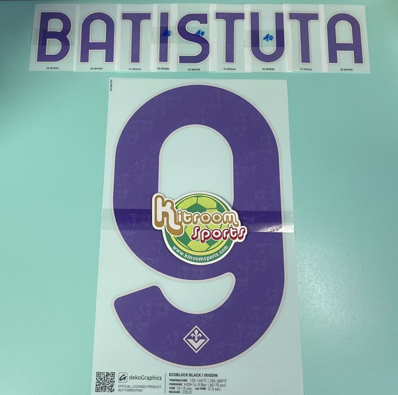 2023-24 Fiorentina Away Nameset #9 BATISTUTA