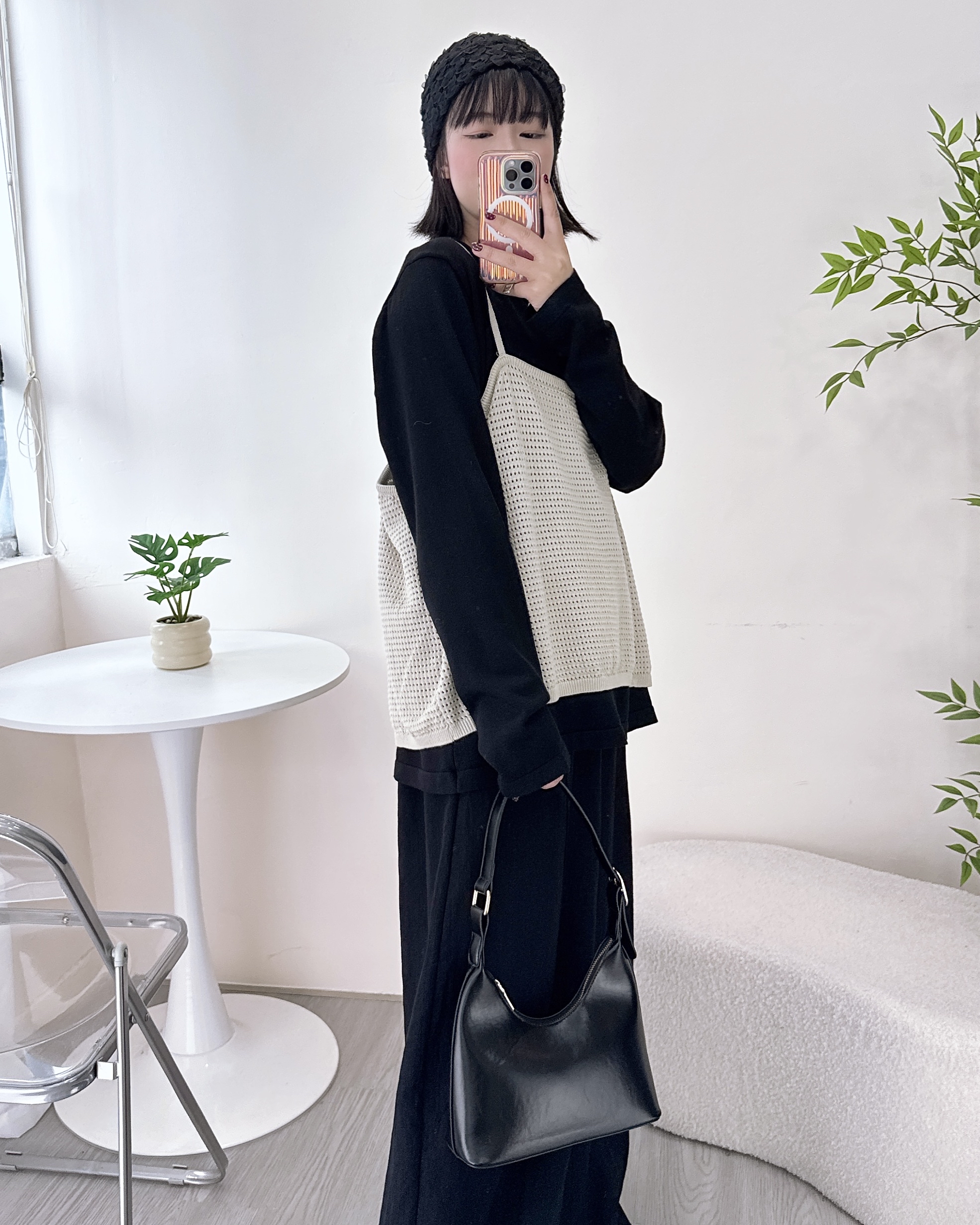 一套兩件垂感線棉上衣 2色