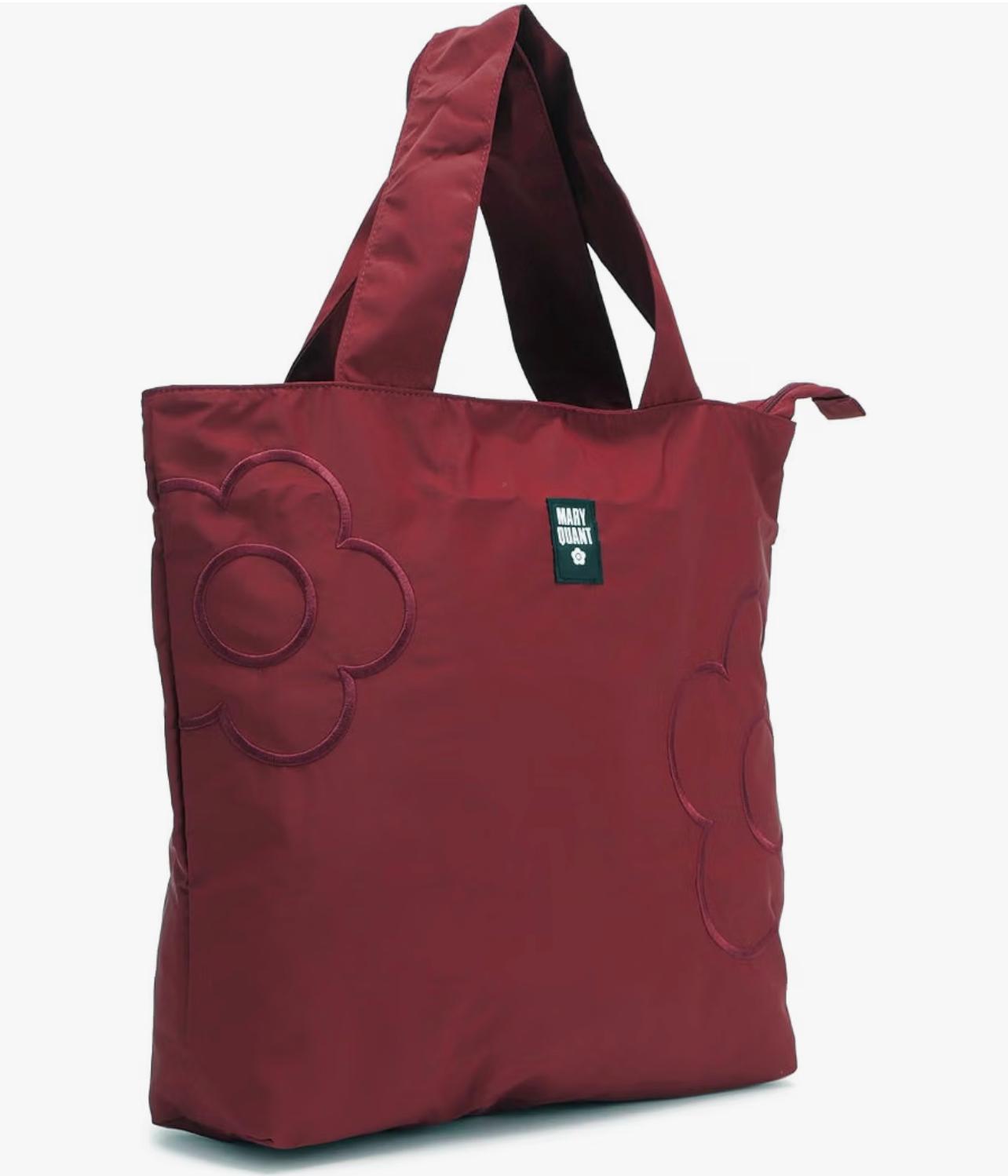 MARY QUANT 經典雛菊刺繡拉鍊摺疊環保袋（多色）
