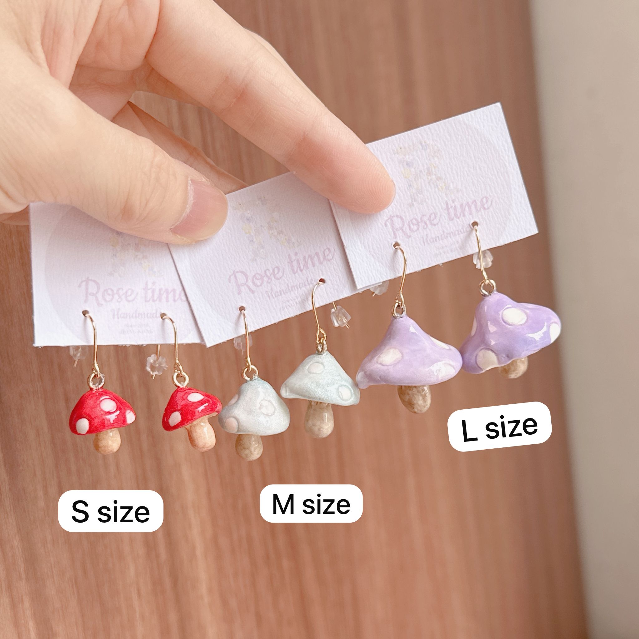 ᴿᵒˢᵉ ᵗⁱᵐᵉ ʰᵃⁿᵈᵐᵃᵈᵉ7️⃣週年 #3月25-27日半價飾物 🈹 手繪立體紅蘑菇耳環🍄🍄