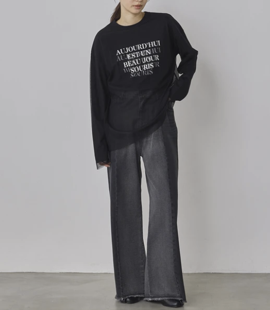 牛仔布/斜紋布雙色拼接褲 - 2026 流行穿搭  女士牛仔褲 春秋冬時尚穿搭 成人休閒 日常穿搭 易於配搭 日本直送   #JP-I-260004