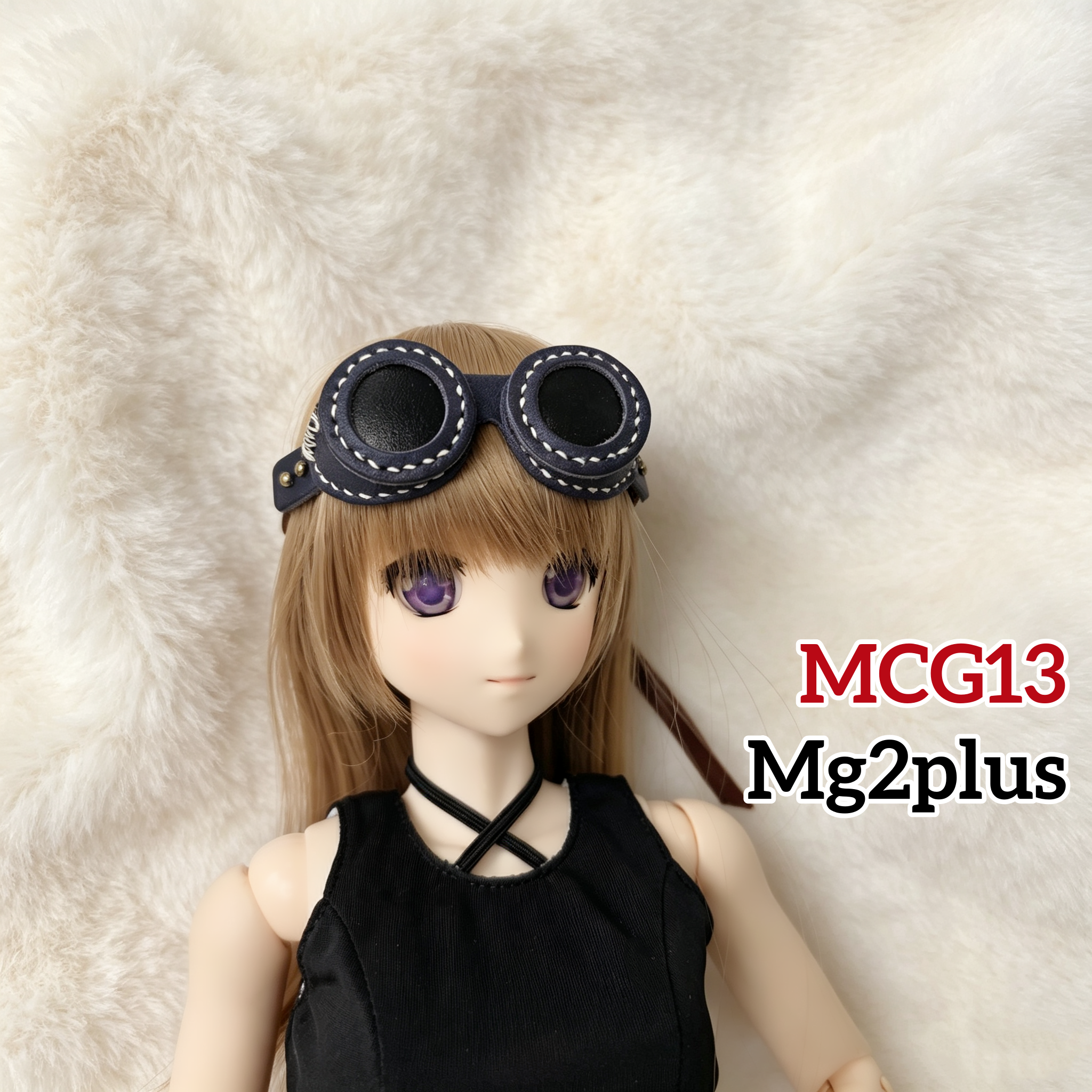 【MG2Plus】(18.5cm - 22cm Doll Head) 真皮手作蒸汽朋克風格眼罩 Handmade leather steampunk eye mask 