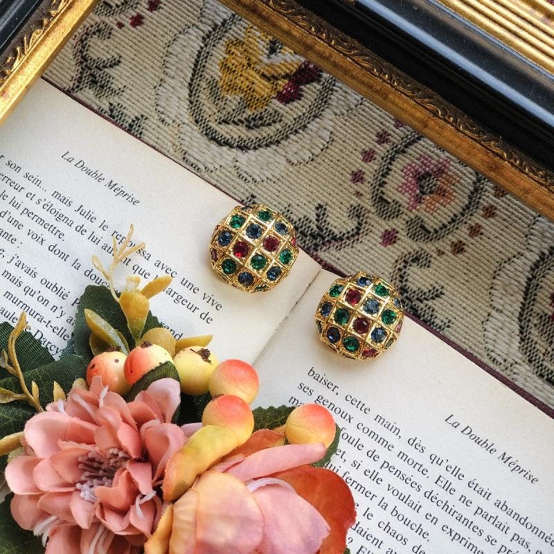 1980s Canadian Designer D'orlan High Quality Colourful Rhinestone/Crystal Clip Earrings(MT1877-9)