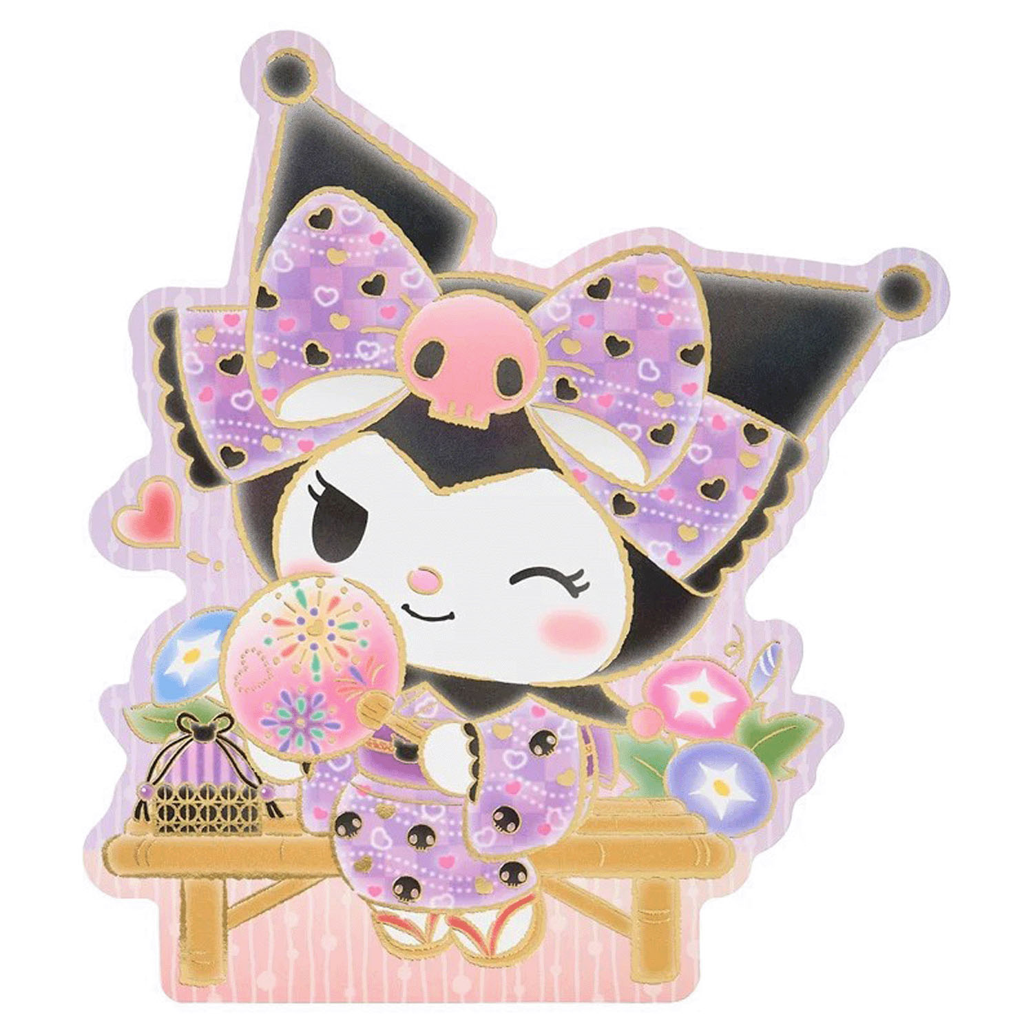 Sanrio - 造型明信片 (Kuromi浴衣款)