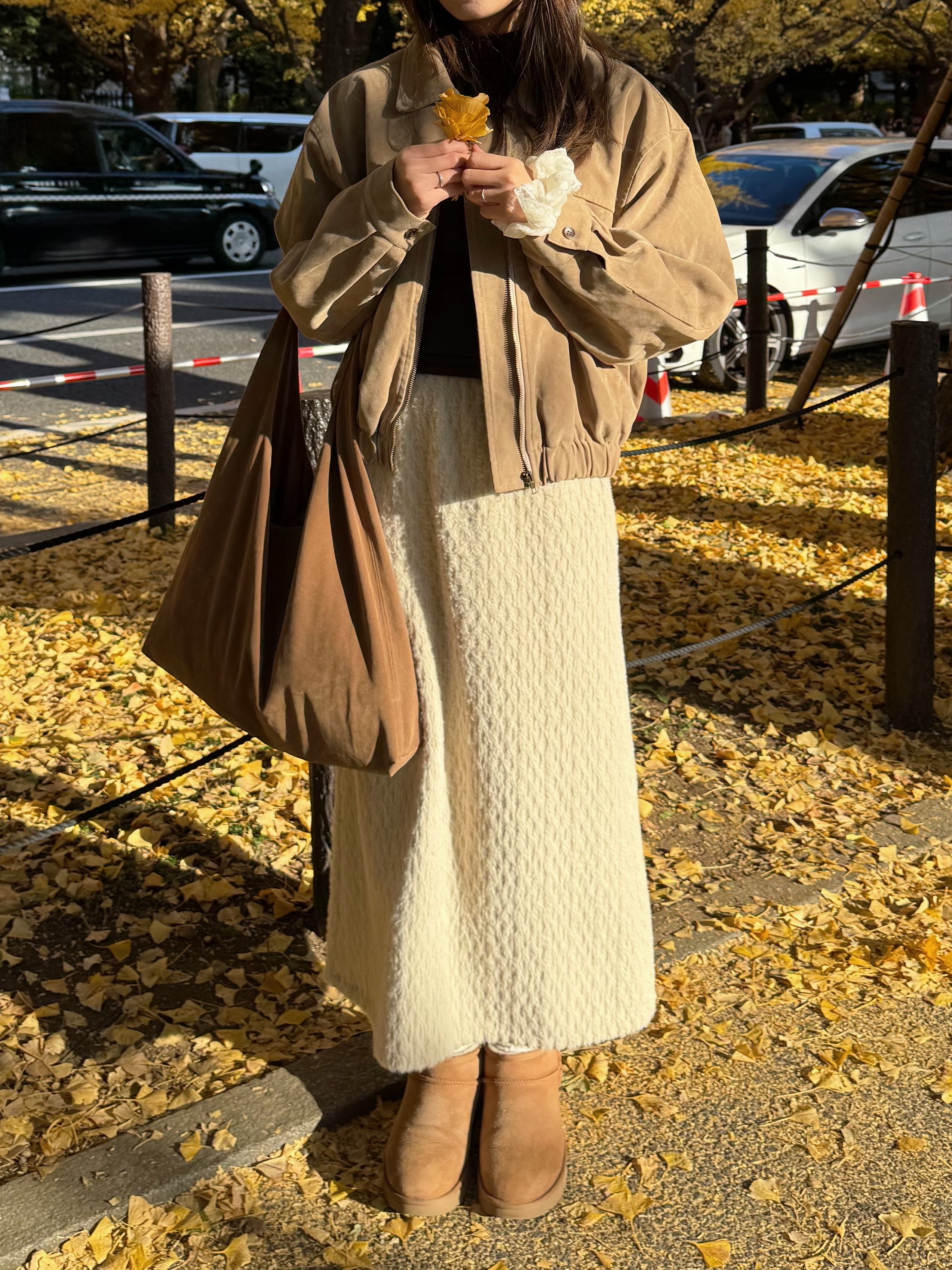 仙氣紋理感絨毛長裙