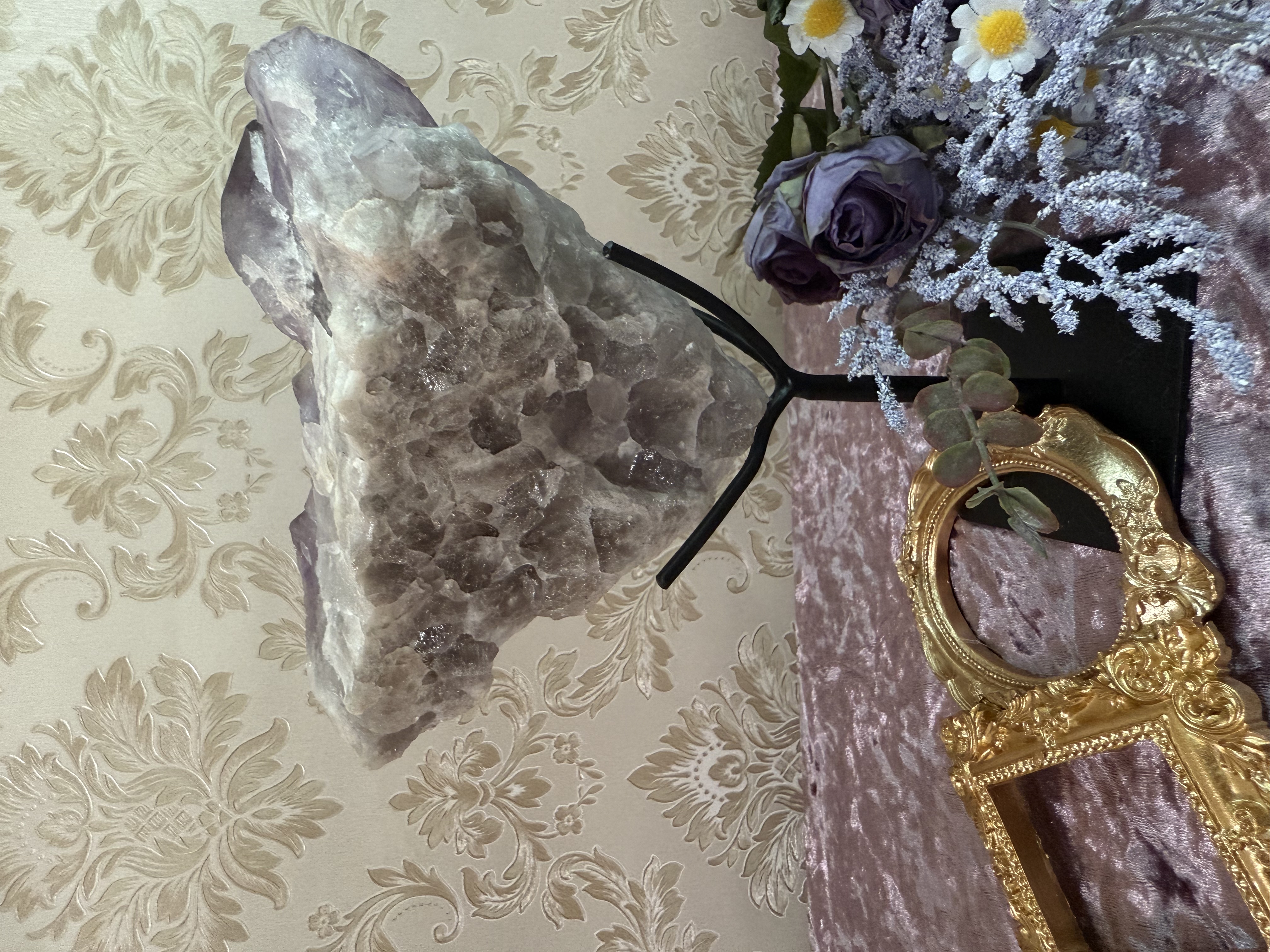 教堂城堡形紫幻影水晶簇