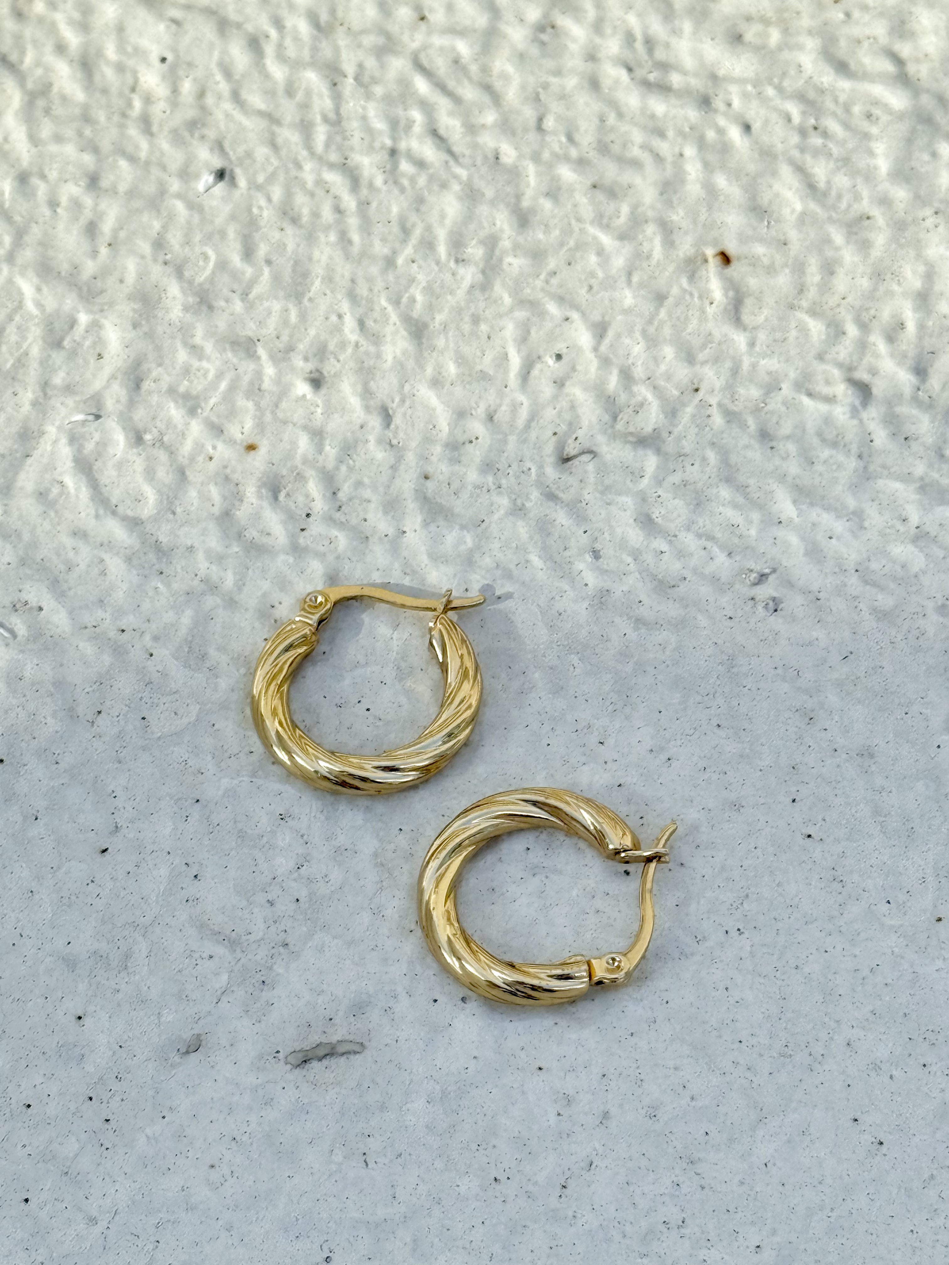 Gold circle stainless earring