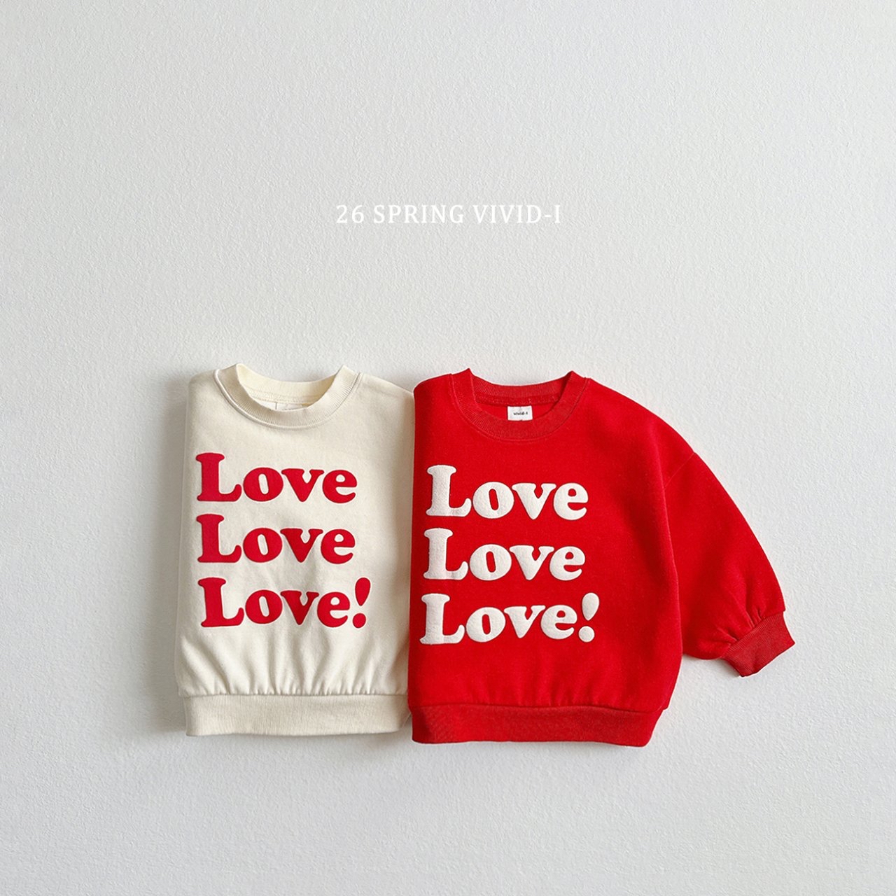 🌸預訂 韓國直送🌸🇰🇷VIVIDI兩色立體Love印花寬鬆衛衣