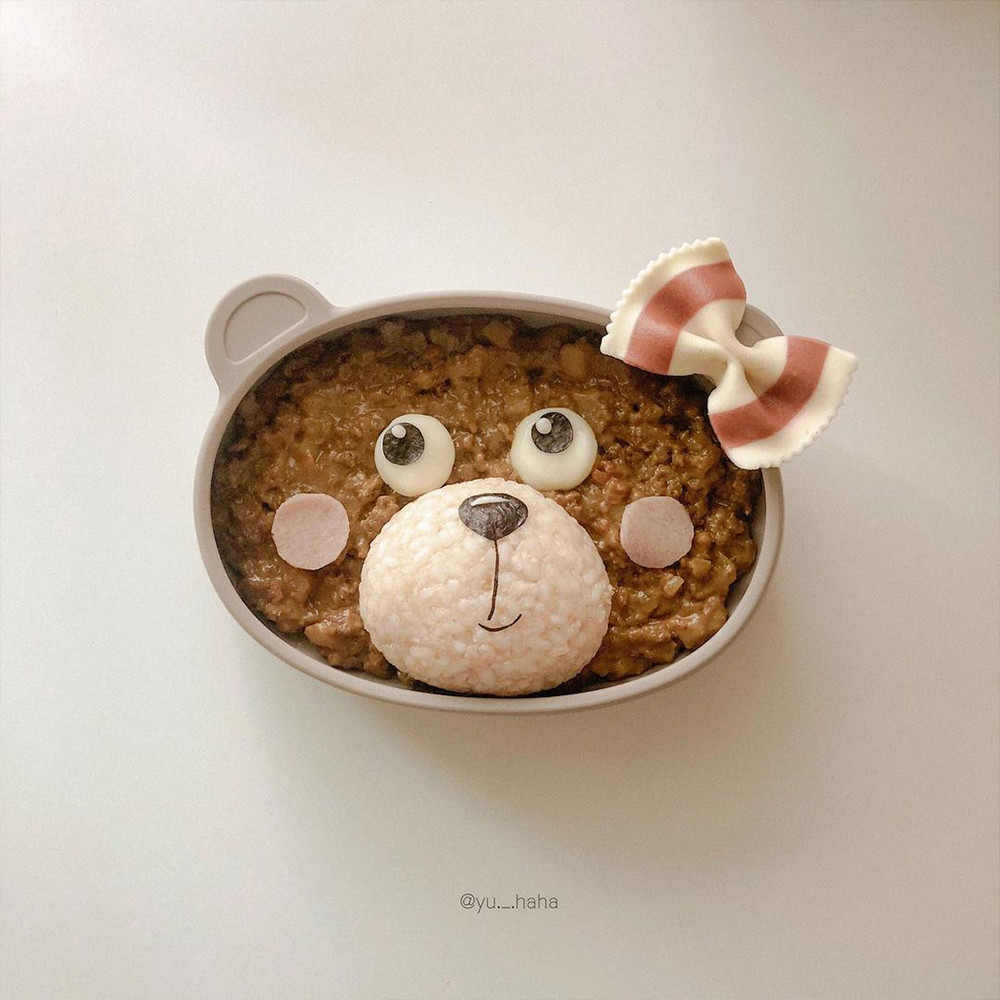 MODU'I 鉑金矽膠小熊餐盤 ( 連蓋 )