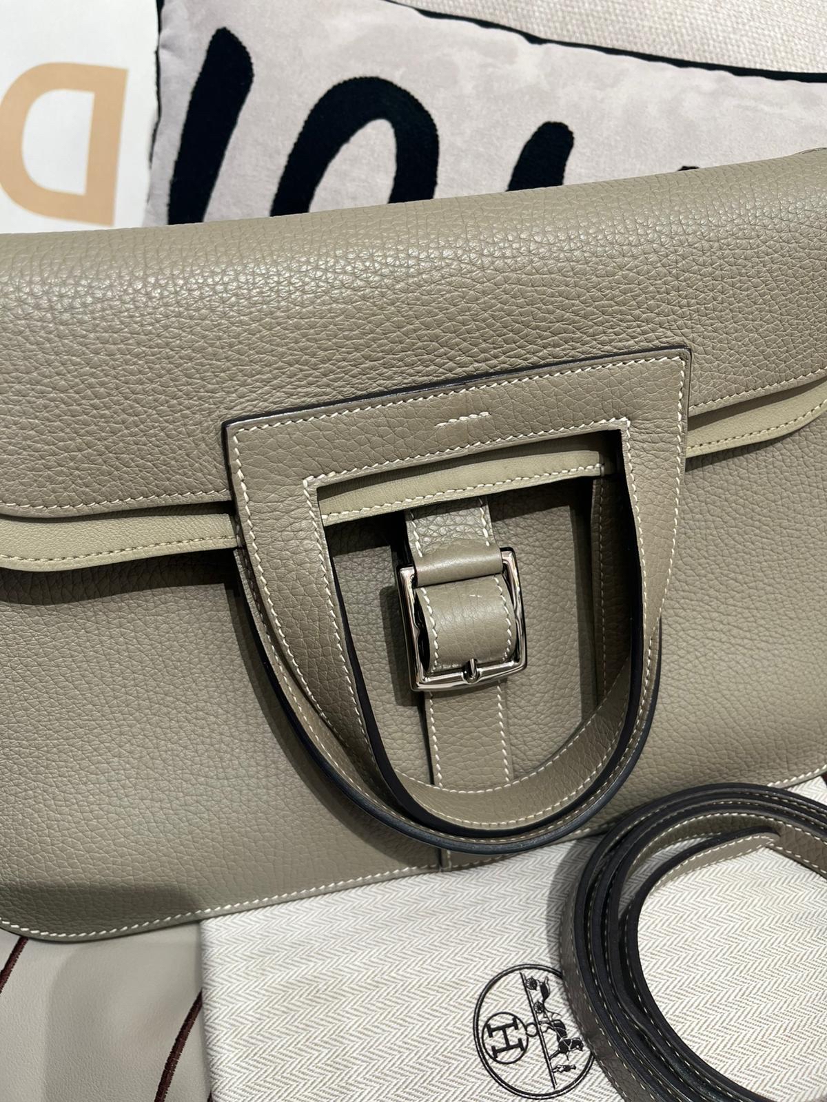 Hermes Halzan 31 鼠尾草綠色Stamp X 100%Authentic, 98%New ✅Dust bag