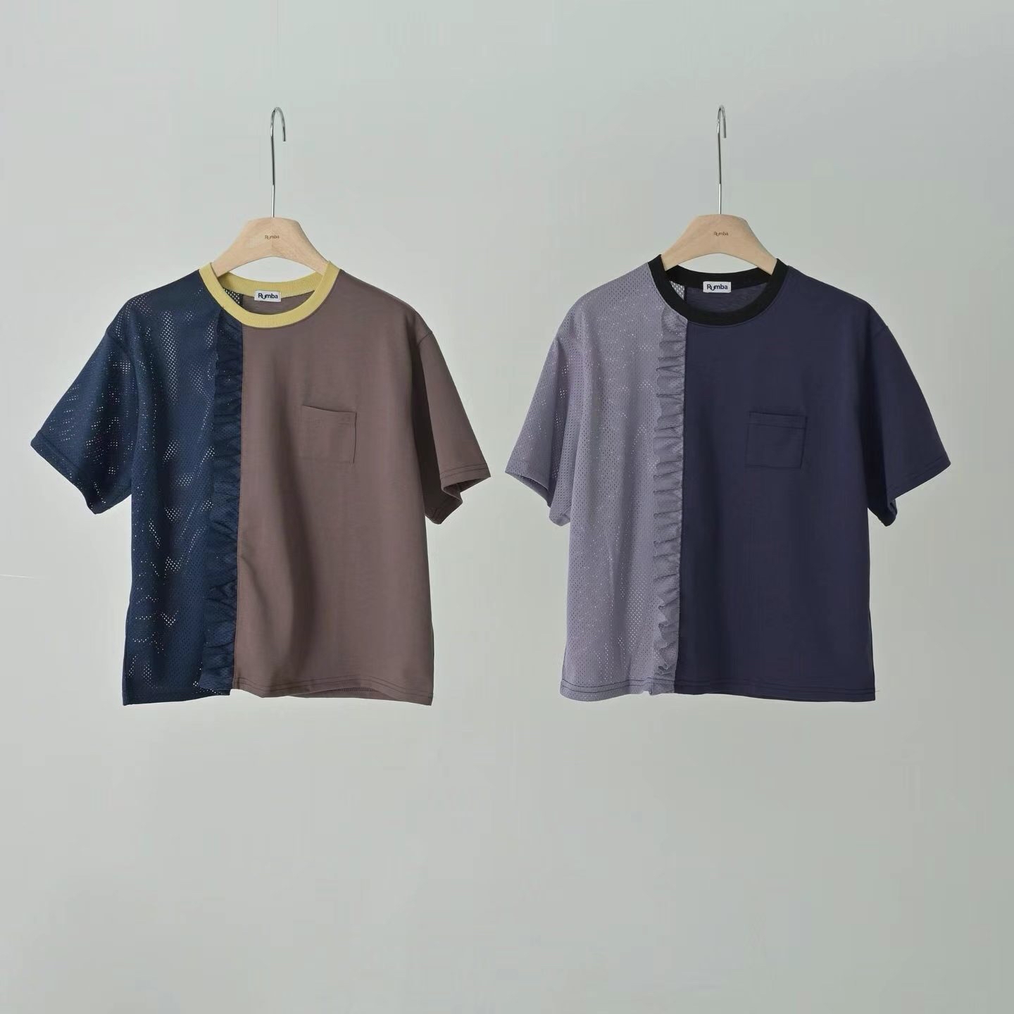 Rumba 拼色ruffle Top