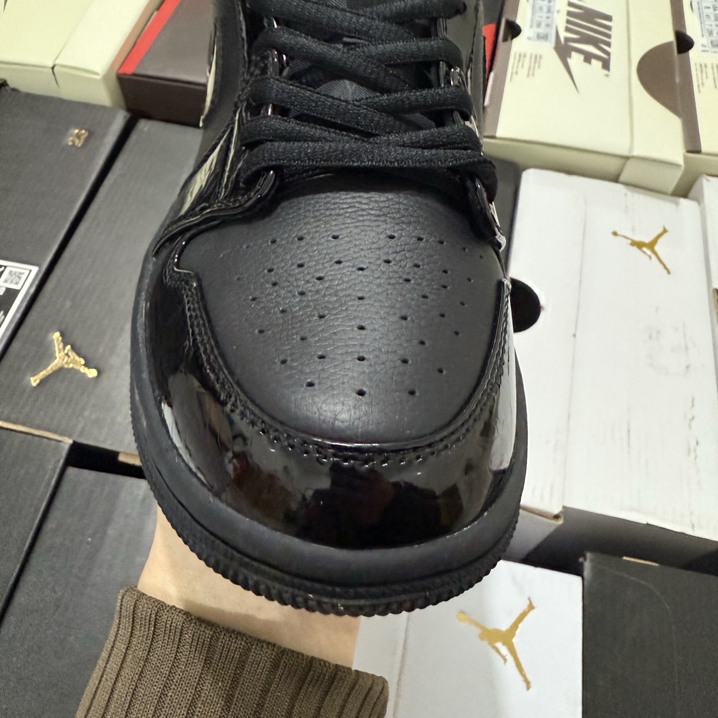 Nike Air Jordan 1 Low SE "Patent Elephant Black" HJ7743-010 