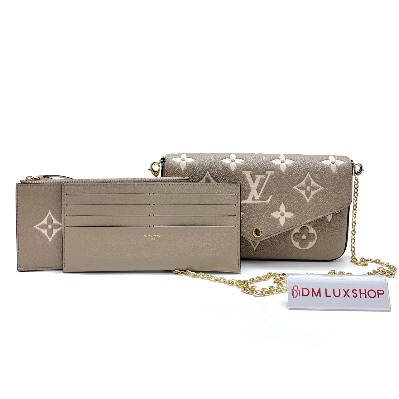 LV Bicolour Grey Empreinte Pochette Felicie