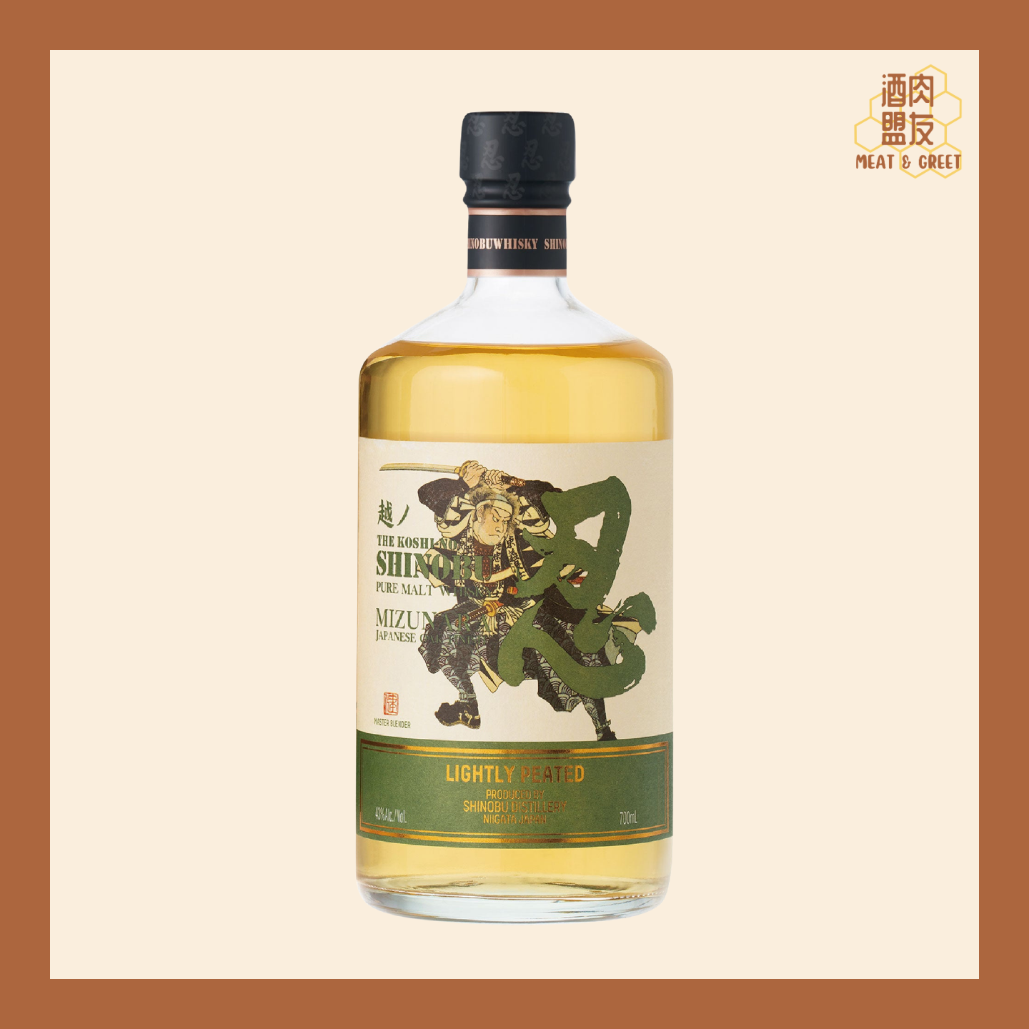 Shinobu • 忍 Pure Malt Lightly Peated Mizunara Oak Finish 43%