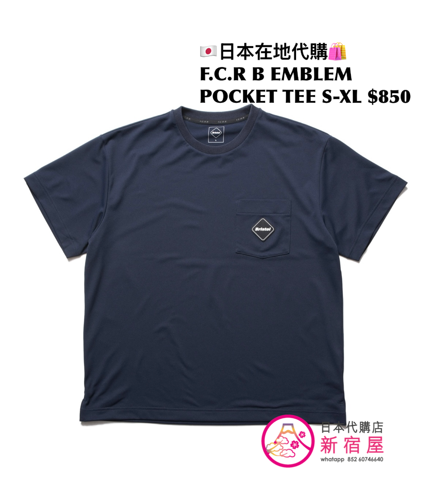 F.C.REAL BRISTOL EMBLEM POCKET TEE