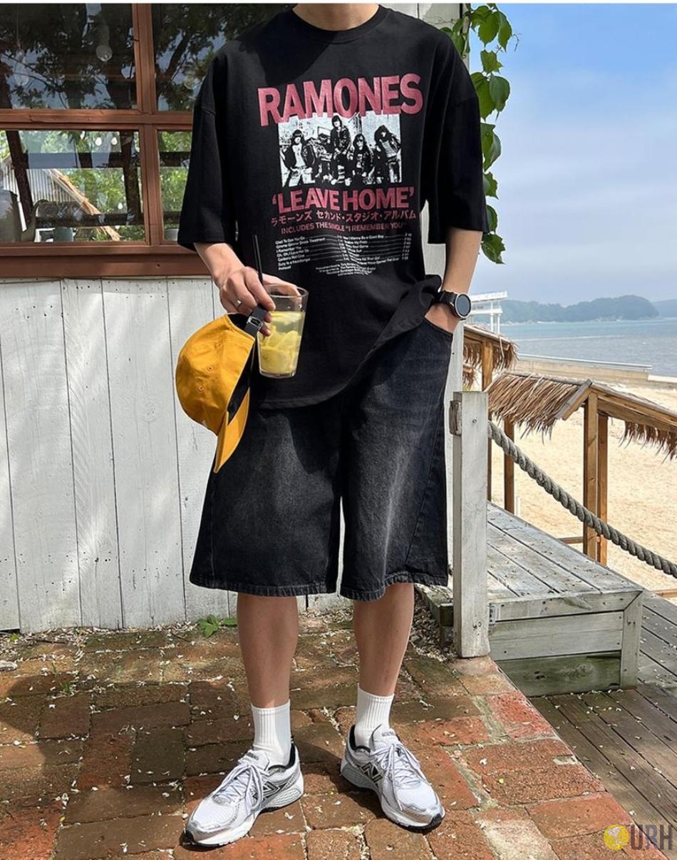 【100%保證韓國直送】Ramones Vintage Graphic 高密度純棉落肩Oversize短袖Tee 👕 [2 color] RG165910