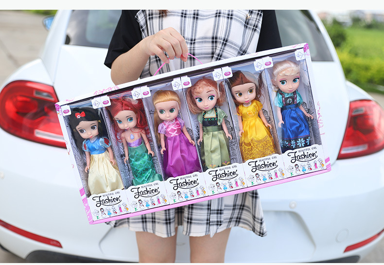 Disney卡通公主公仔玩具 (6件裝) -1套