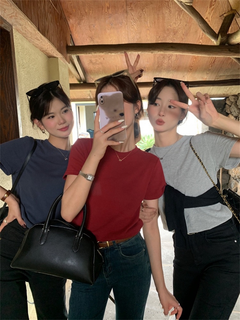 Cloudy Puff Round Neck Tee 云朵泡泡纯色圆领磨毛Tee (11 Colours)